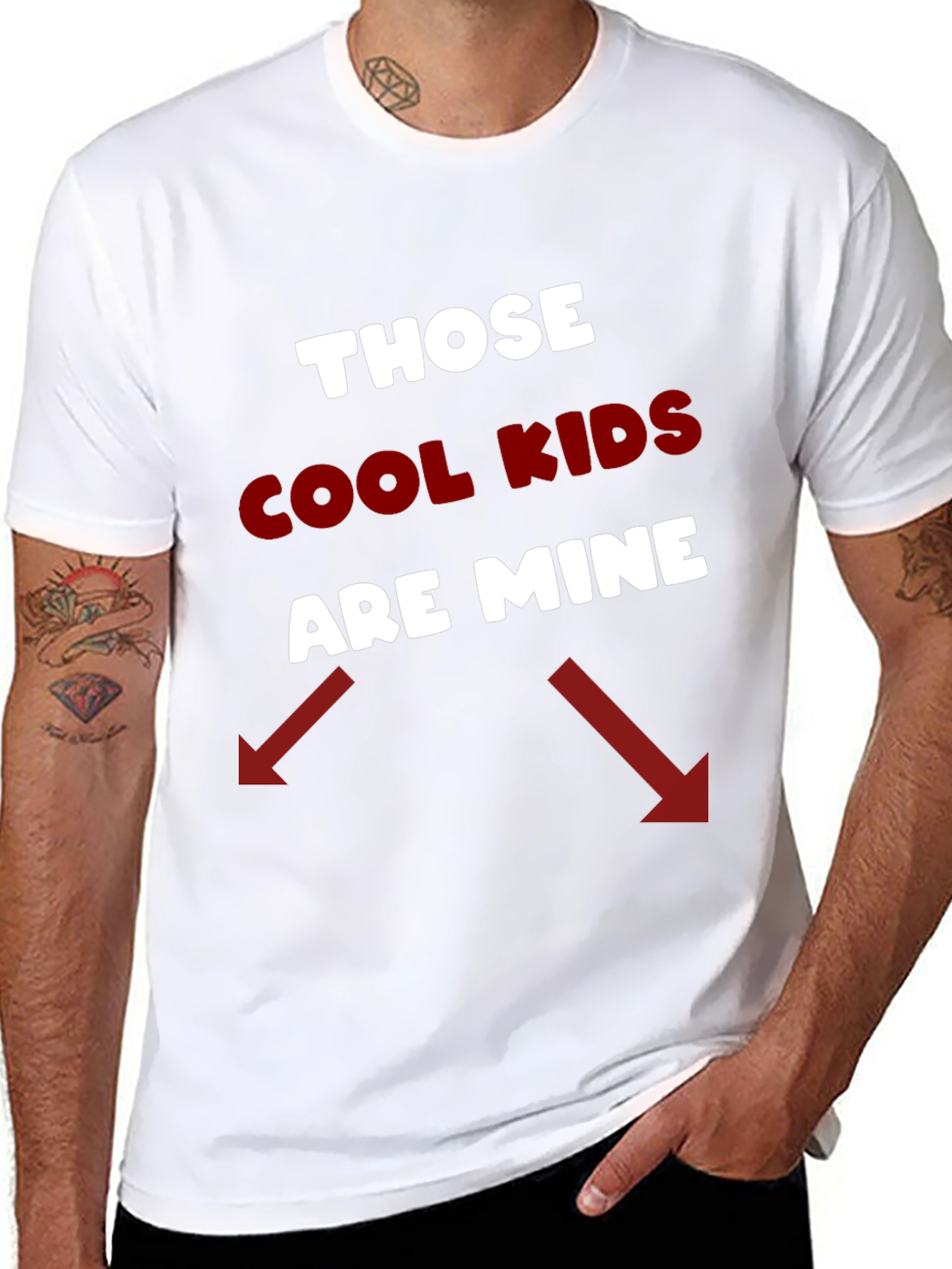 Black Cool Kids Dad Tee - Black Novelty T-Shirt view 8