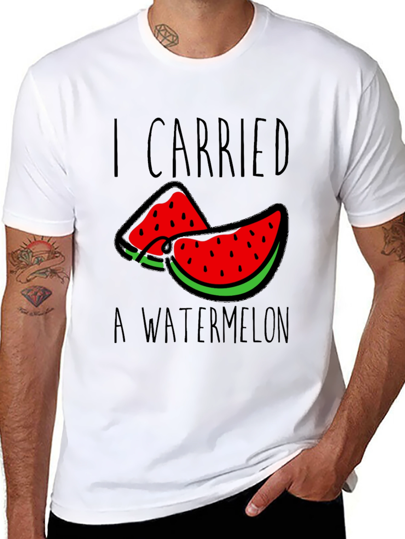Black I Carried a Watermelon Graphic Tee view 8