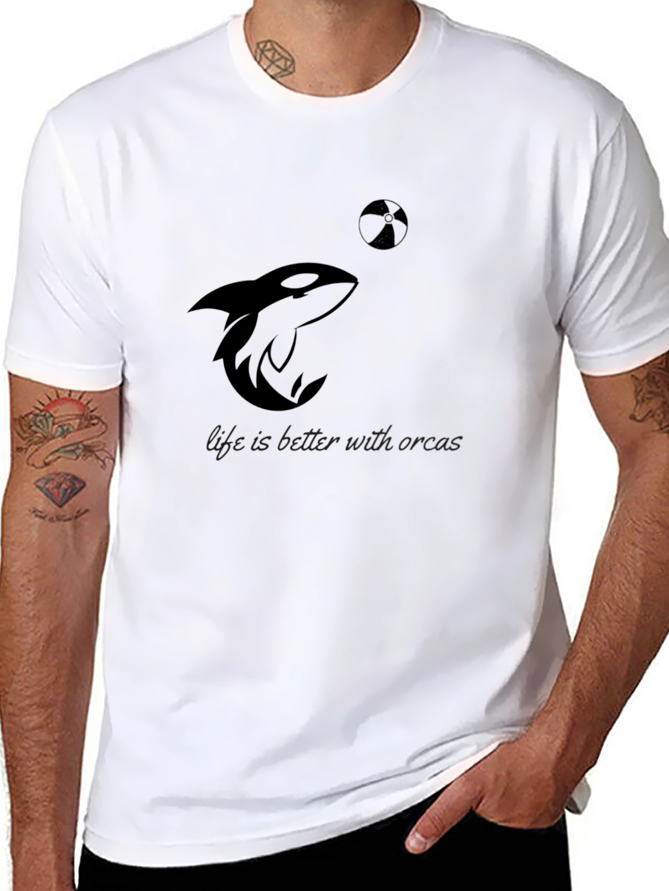 Black Orca Life Tee - Black Graphic T-Shirt view 8