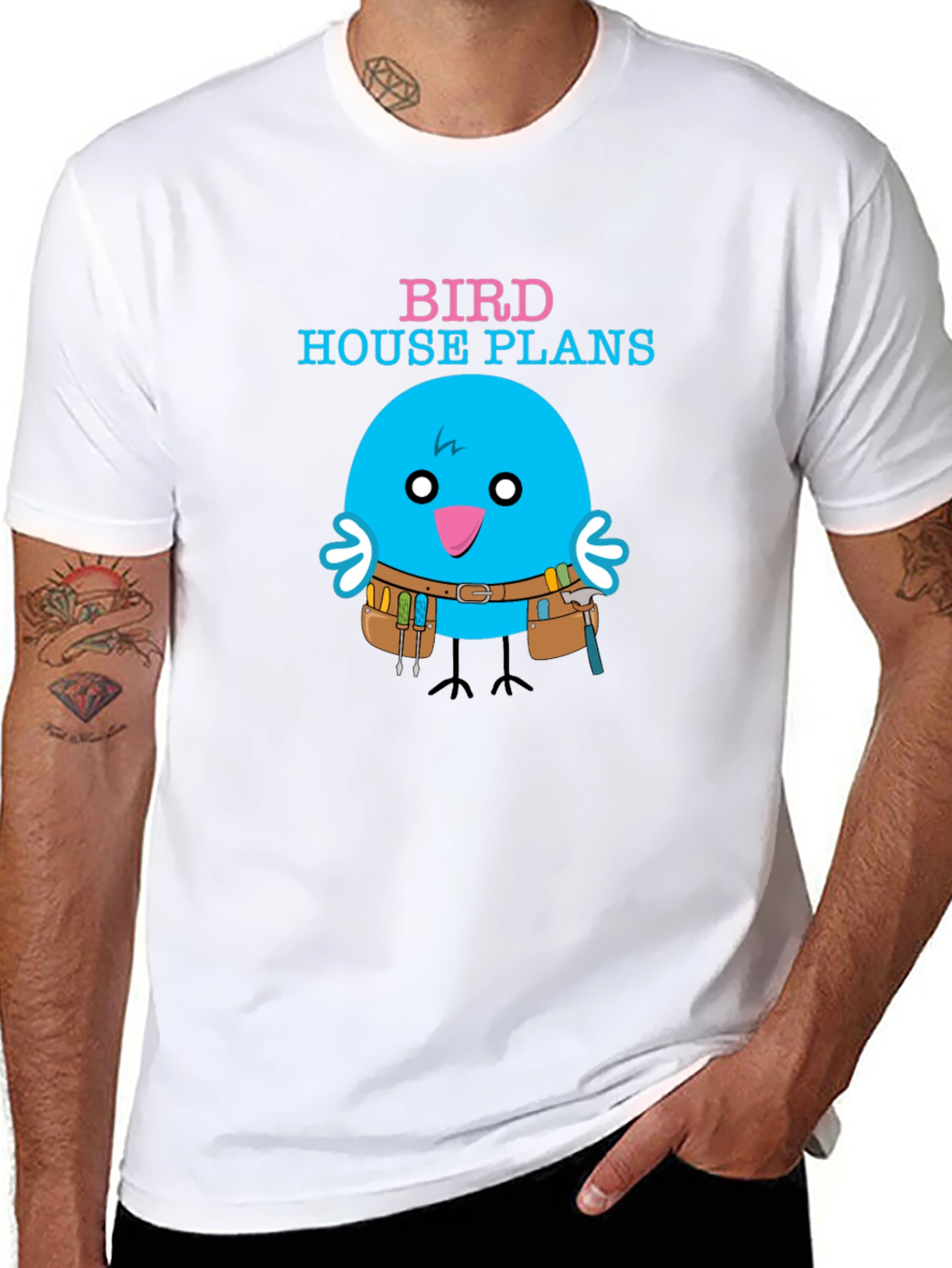Black Bird House Plans Graphic T-Shirt view 8