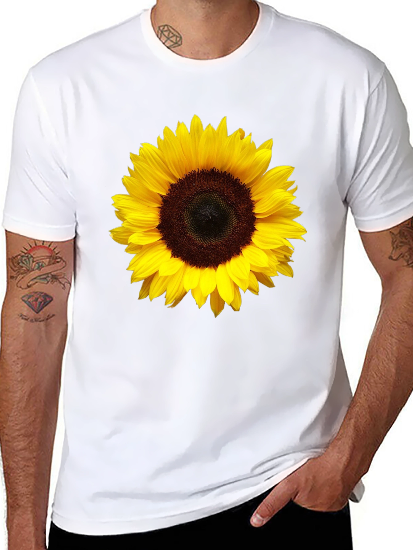 Black Sunflower Graphic Print Black T-Shirt view 8
