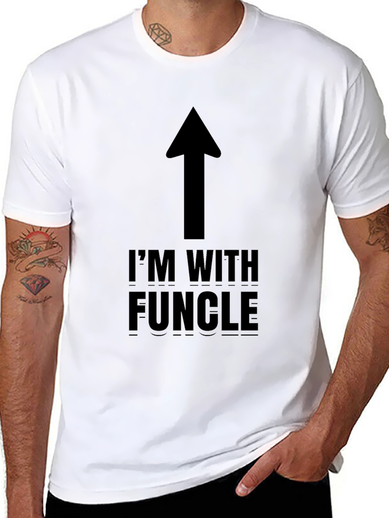 Black I'm With Funcle T-Shirt - Funny Uncle Gift view 8