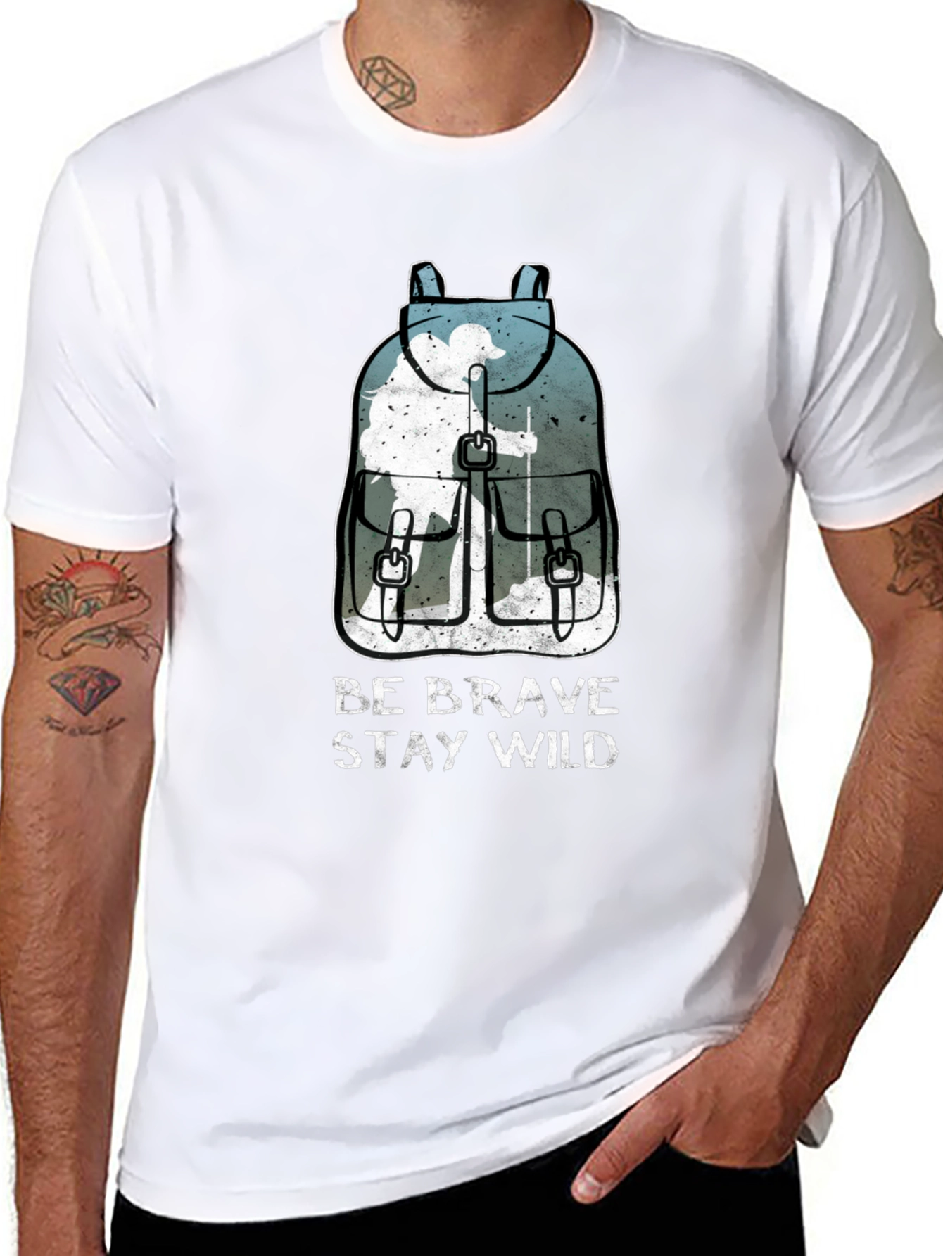 Black Be Brave Stay Wild T-Shirt view 8