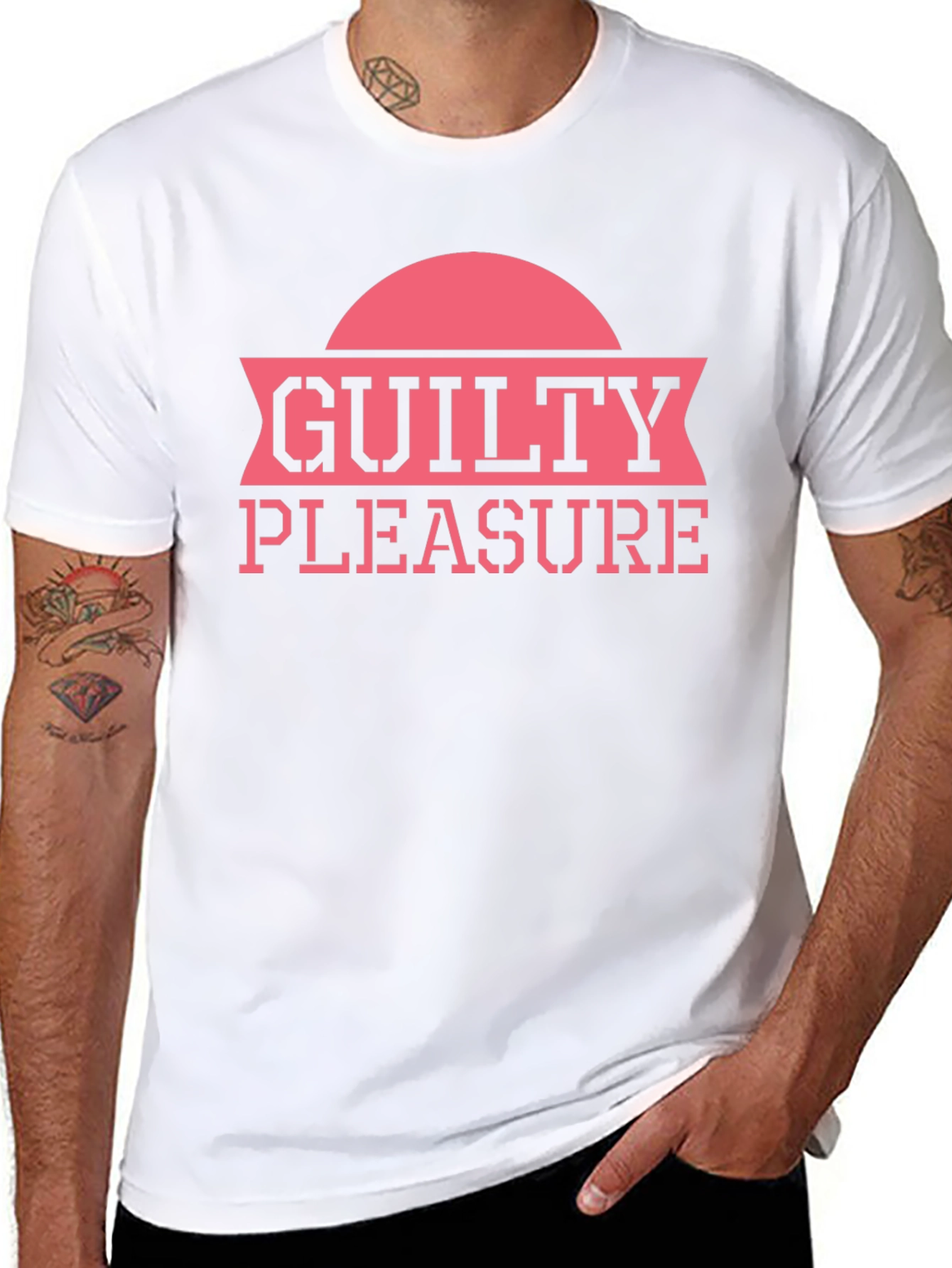 Black Guilty Pleasure Graphic Tee - Black Cotton T-Shirt view 8
