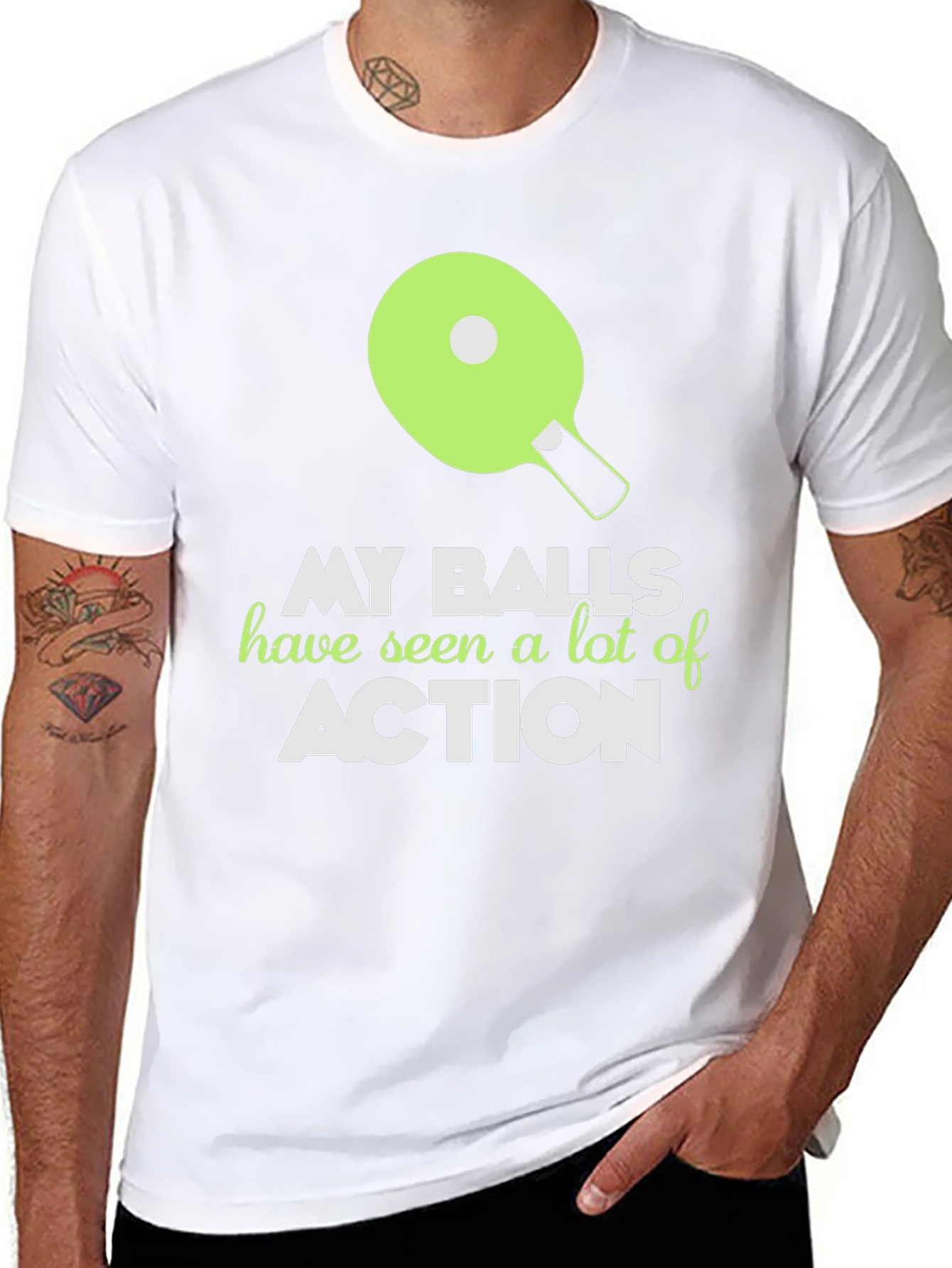 Black My Balls Have Seen Action Funny T-Shirt view 8