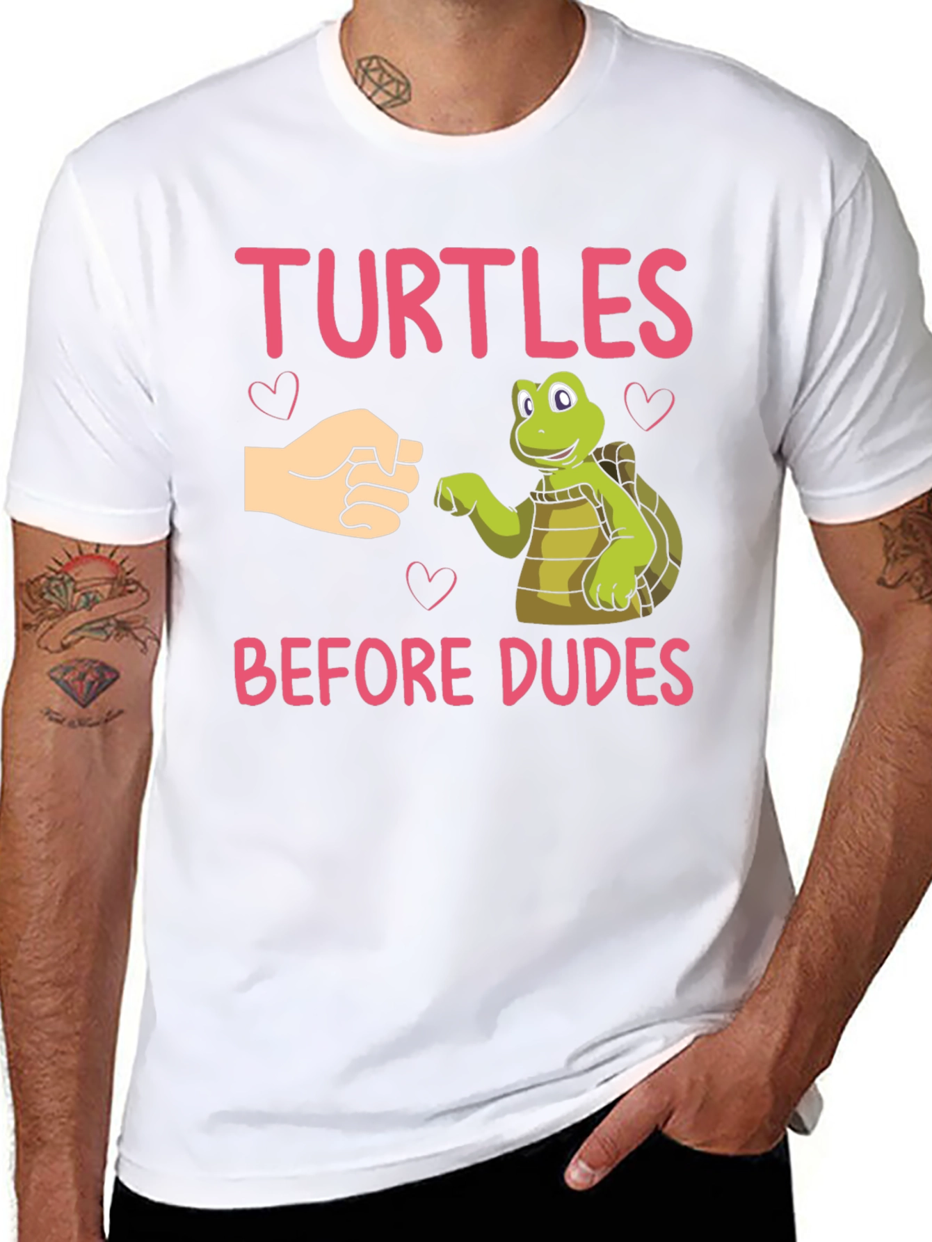 Black Turtles Before Dudes Black T-Shirt view 8