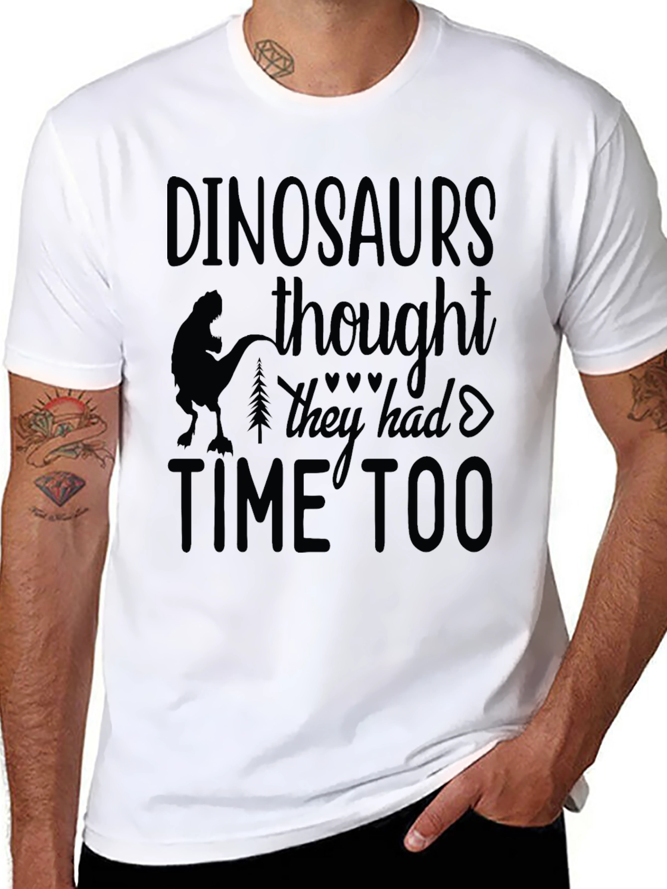 Black Dinosaurs Thought They Had Time Too T-Shirt view 8