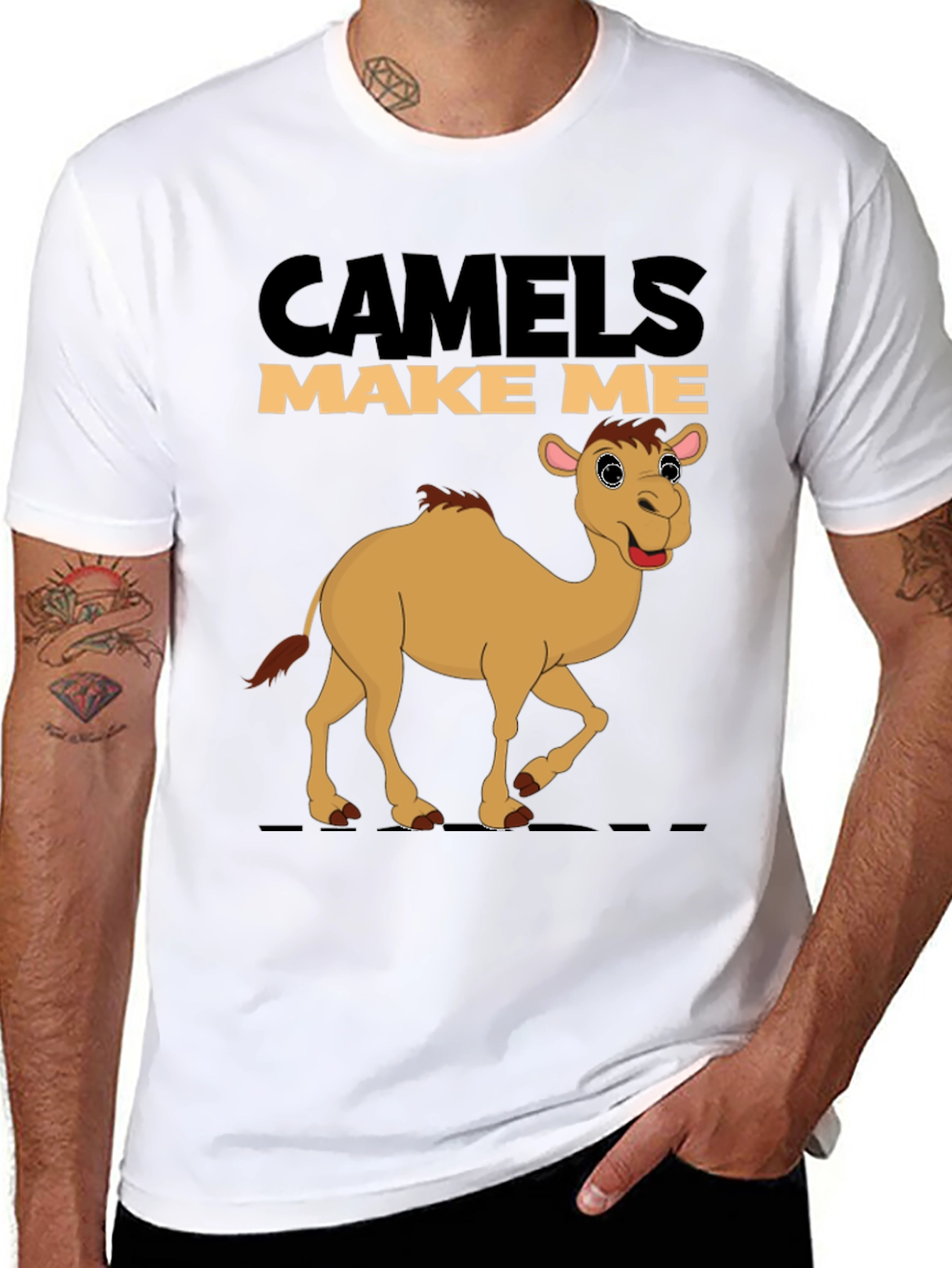 Black Camels Make Me Smile Black T-Shirt view 8