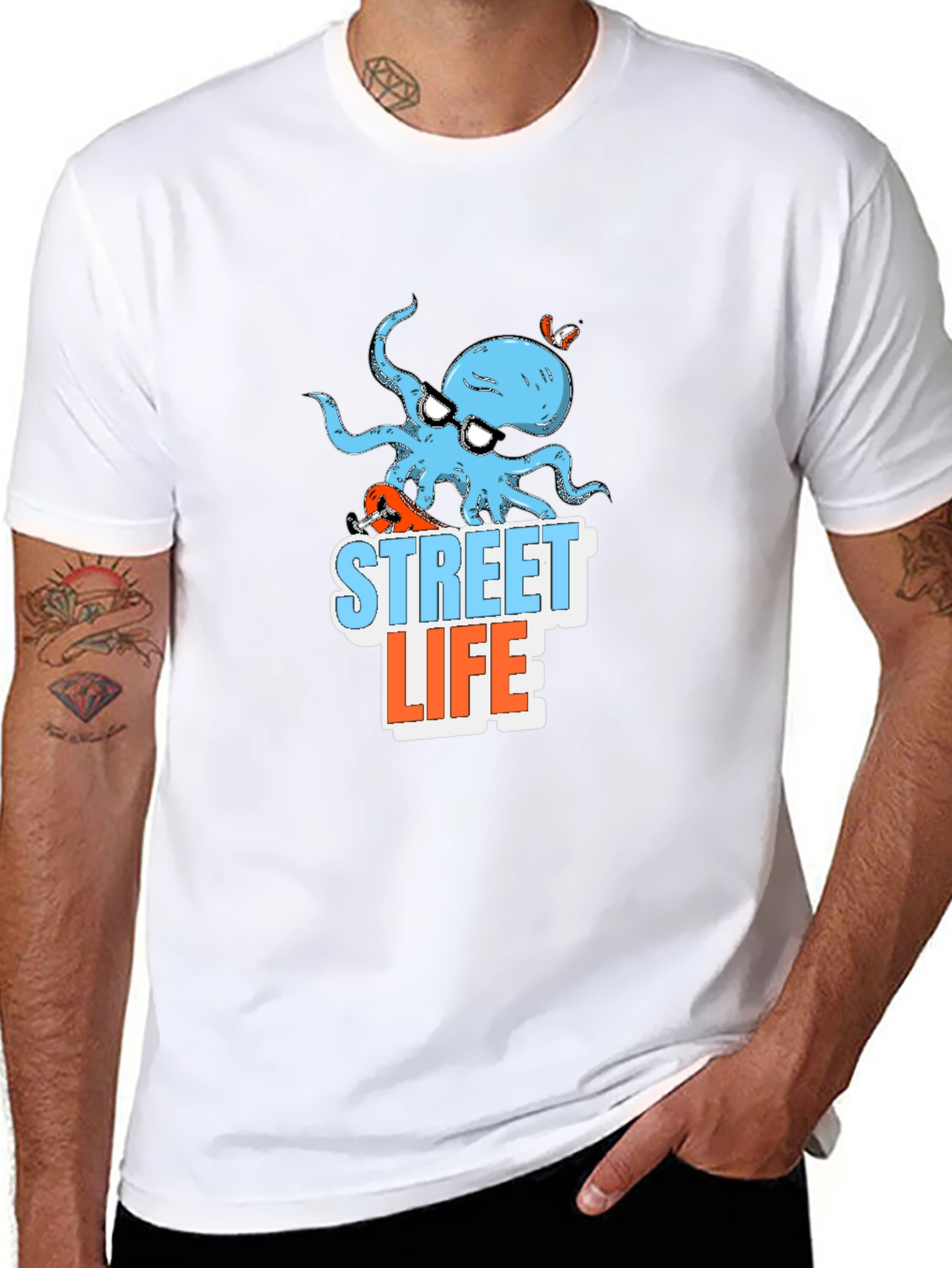 Black Street Life Octopus Graphic T-Shirt view 8