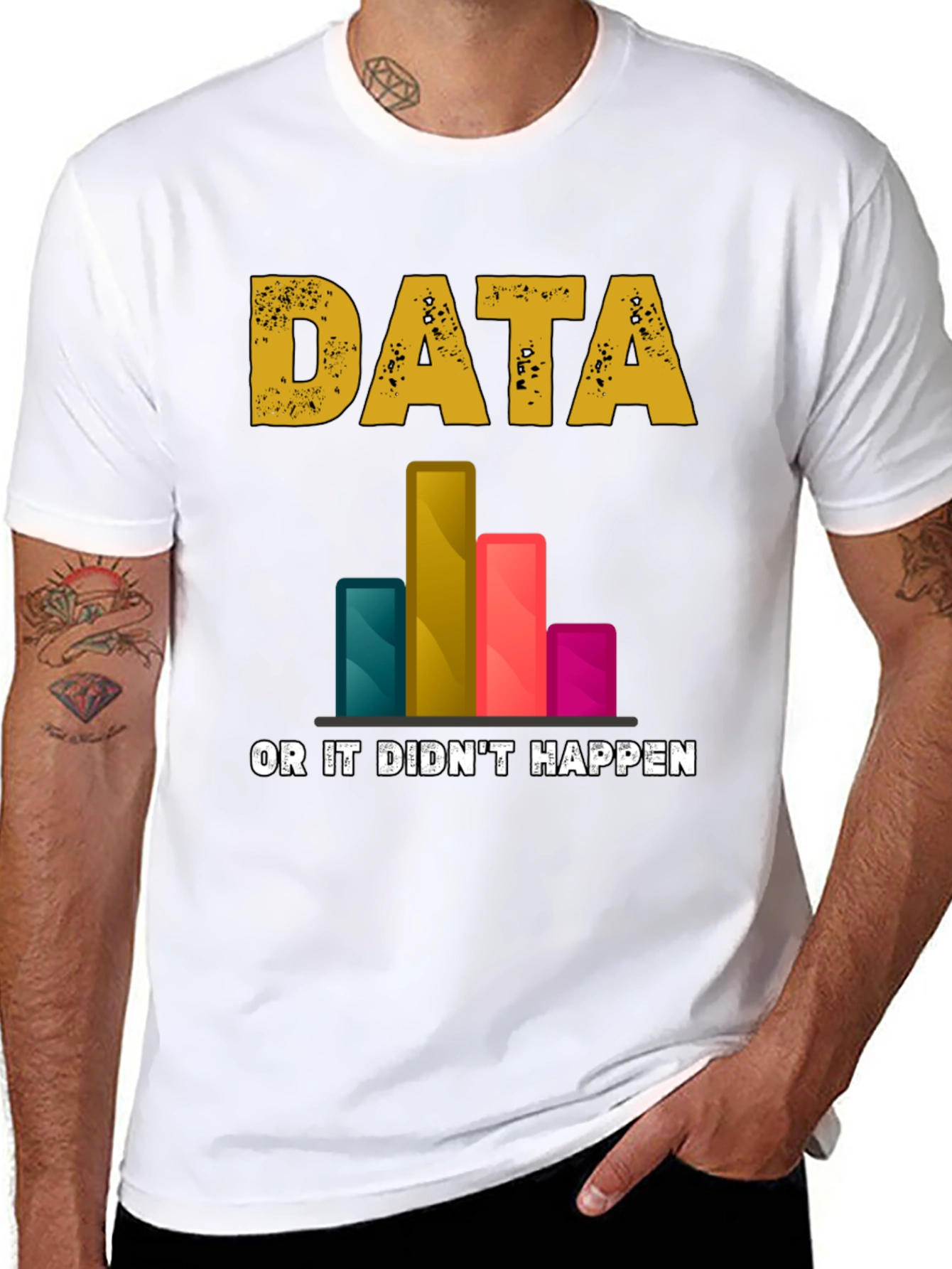 Black Data Science T-Shirt - "Data or it Didn't Happen" view 8