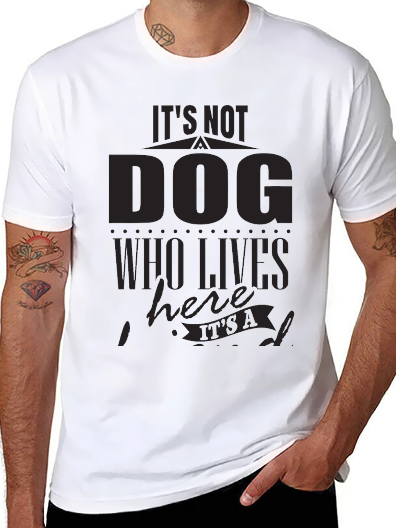 Black It's Not a Dog T-Shirt - Funny Pet Lover Tee view 8