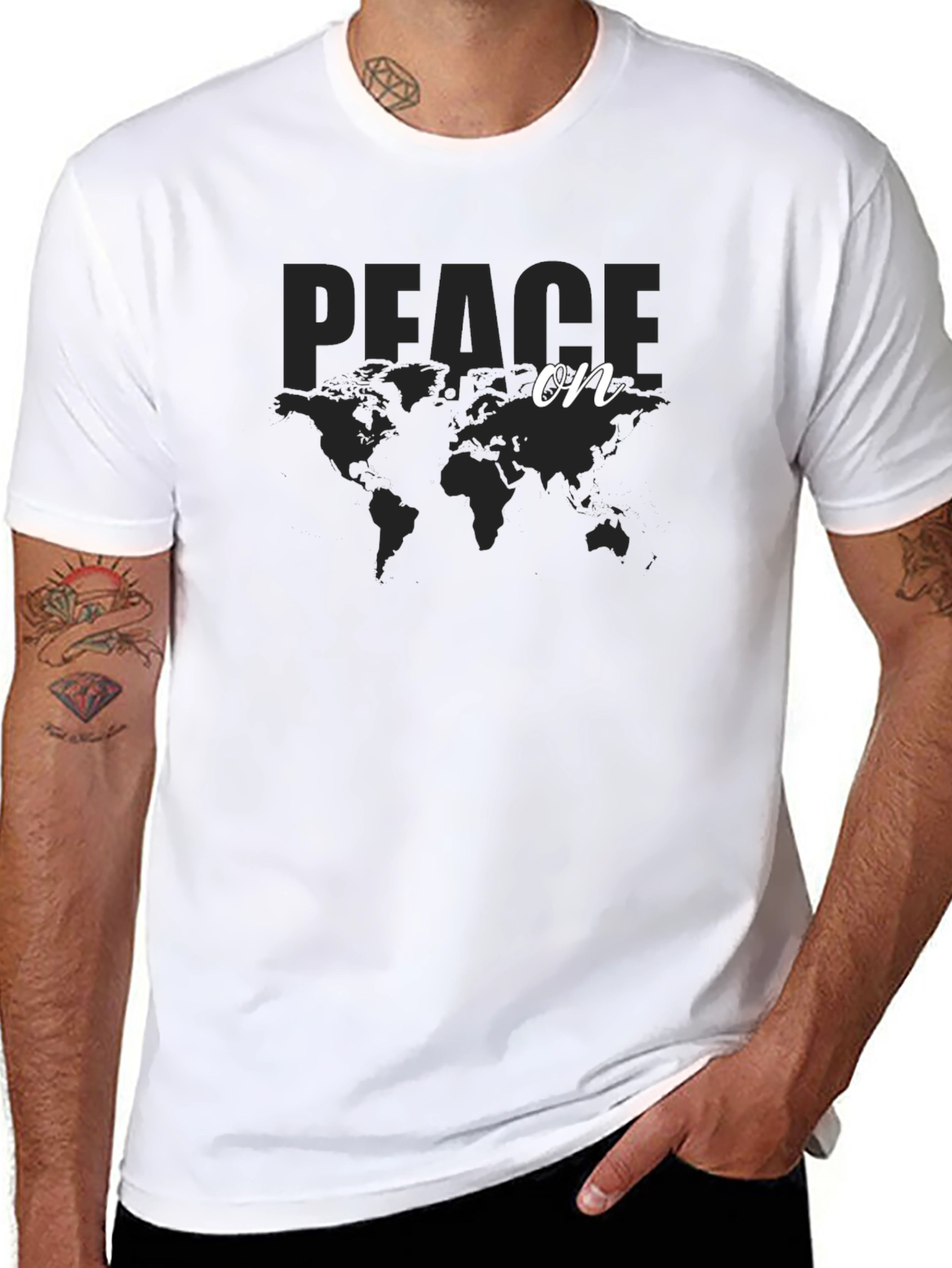 Black Peace on Earth Graphic Tee view 8