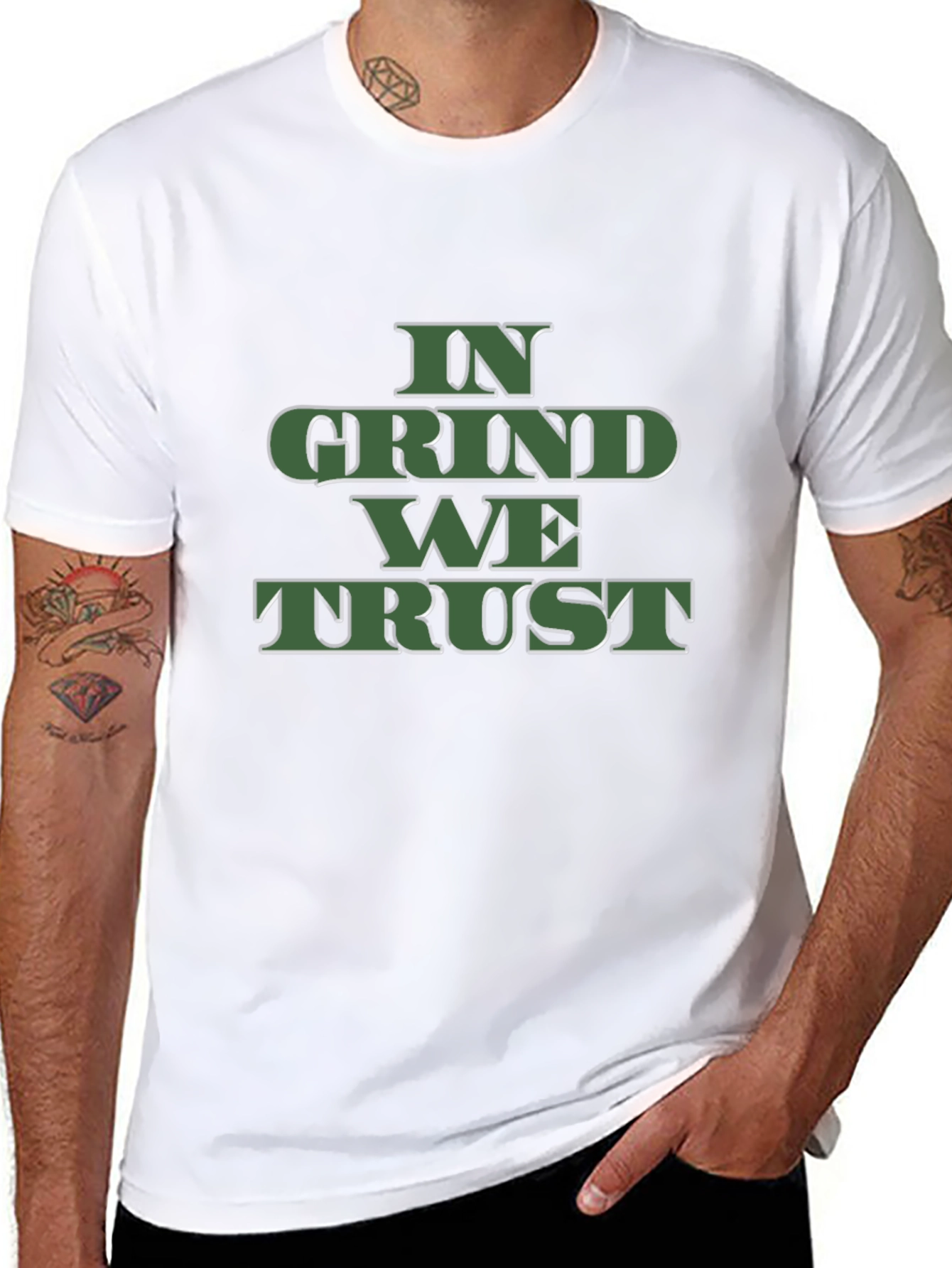 Black In Grind We Trust - Black Graphic Tee view 8