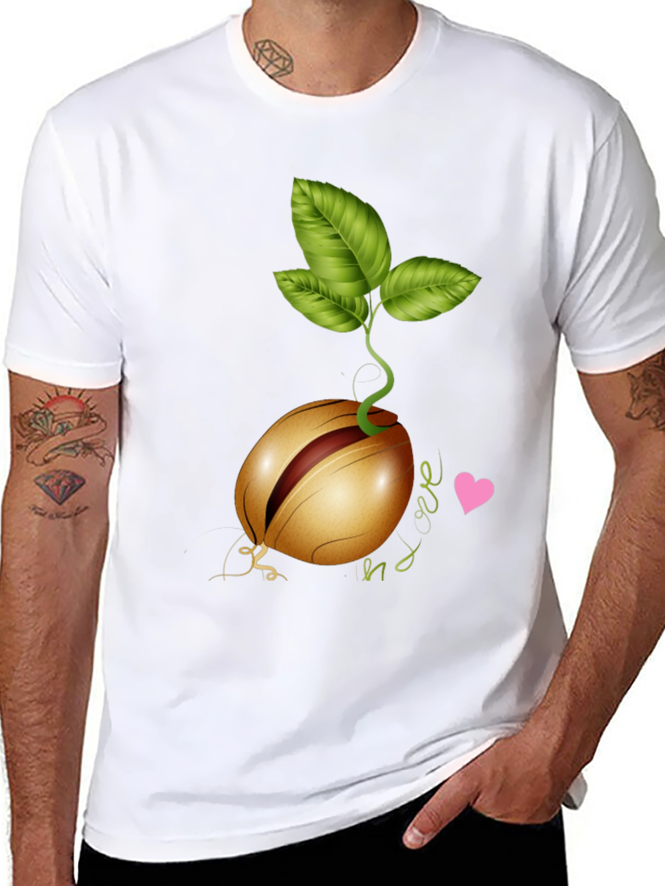 Black Sprouted Avocado Seed Graphic Tee - Love & Growth view 8