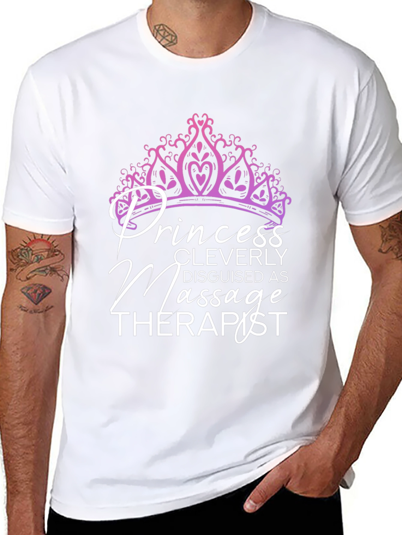 Black Princess Massage Therapist T-Shirt view 8