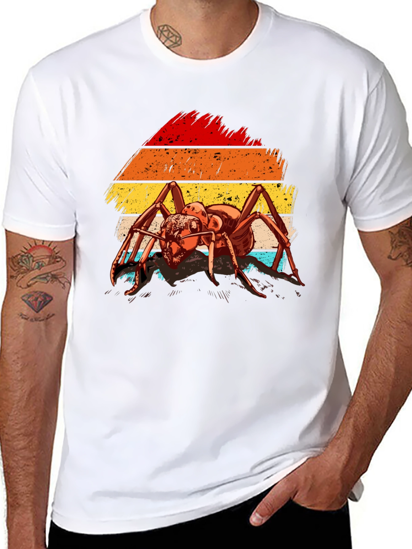 Black Retro Ant Graphic T-Shirt view 8