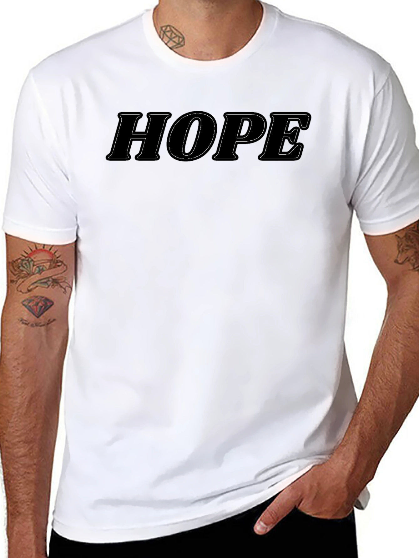 Black Hope Graphic Tee - Black Casual T-Shirt view 8
