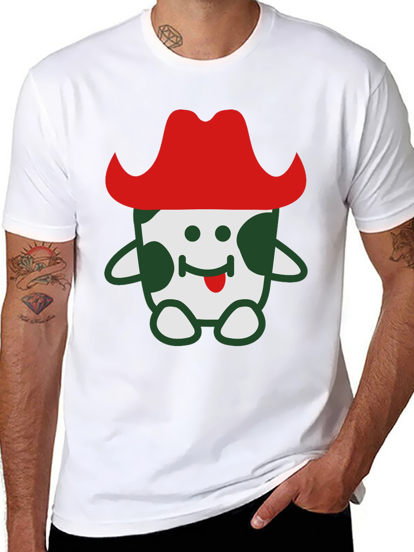 Black Fun Cartoon Cowpoke T-Shirt view 8