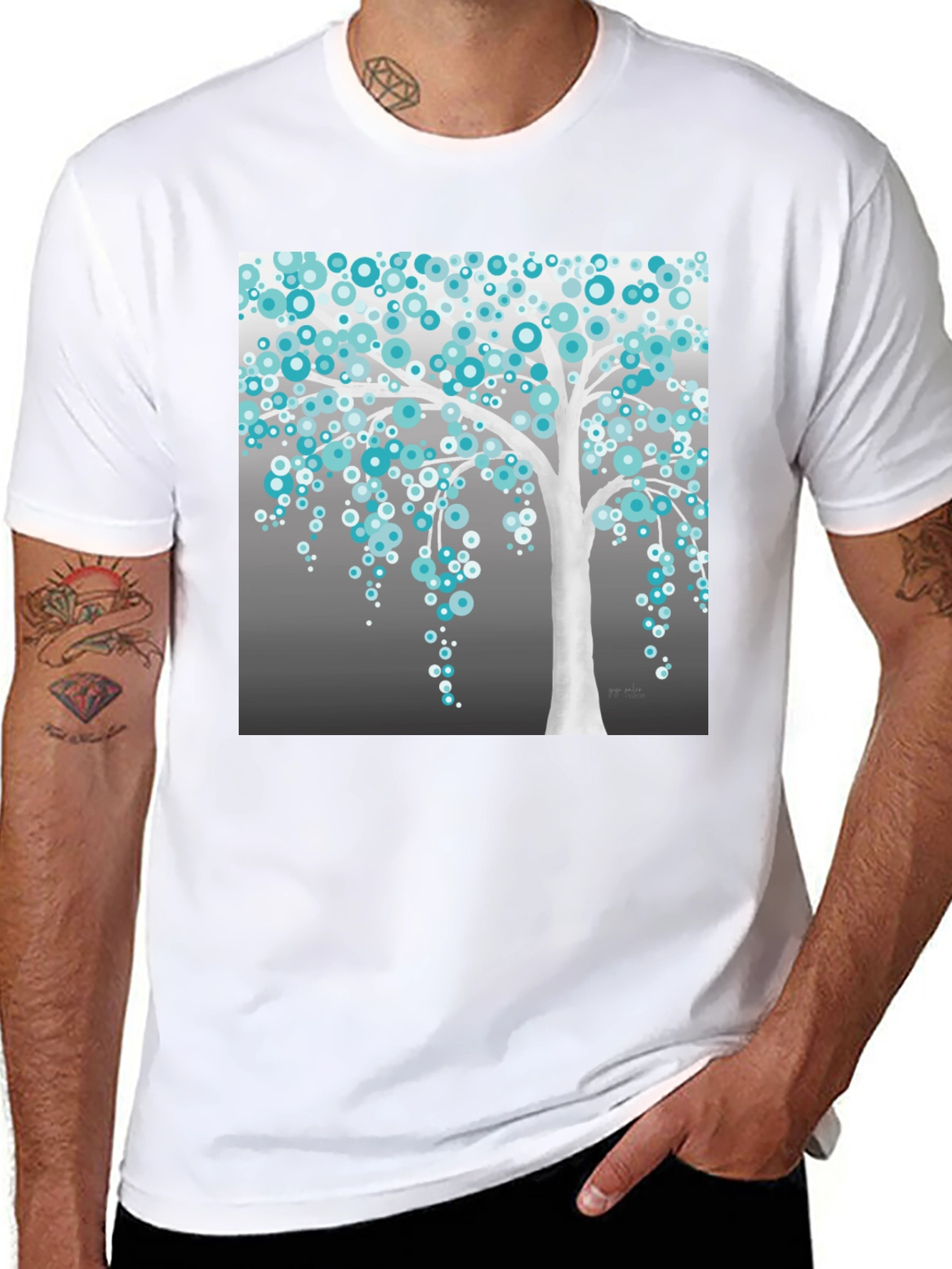 Black Artsy Tree Graphic Tee view 8
