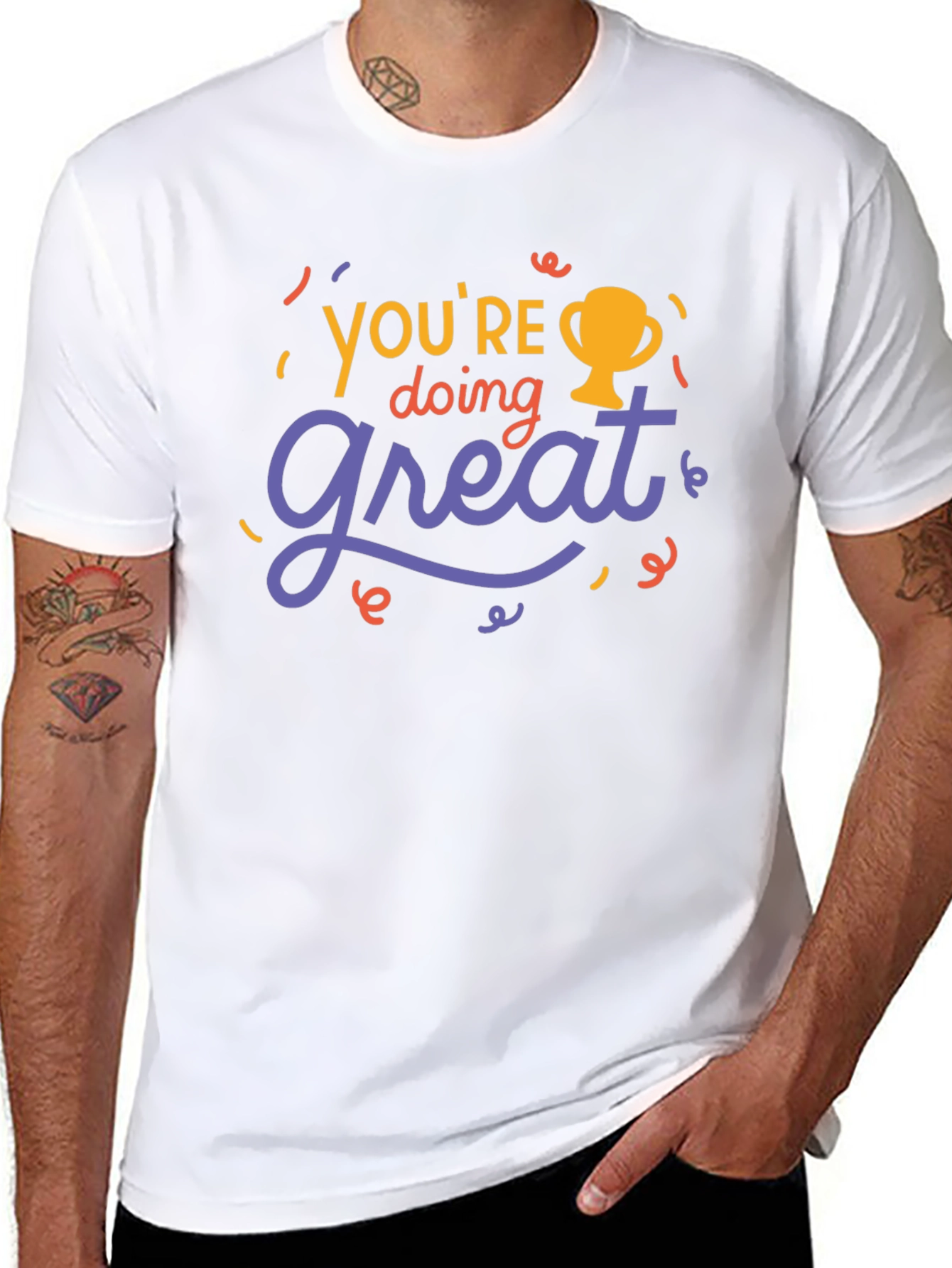 Black You're Doing Great T-Shirt - Motivational Tee view 8