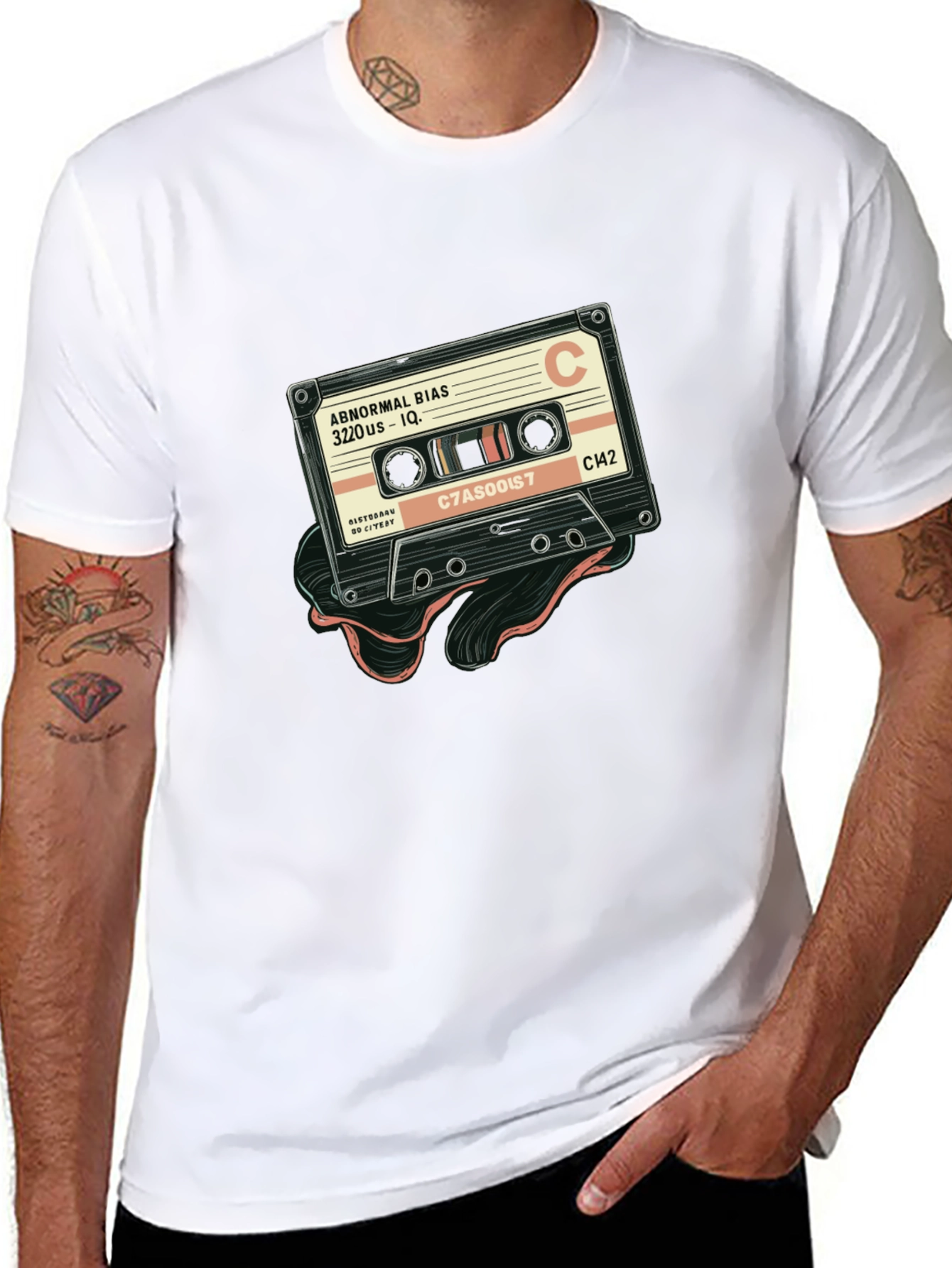 Black Retro Cassette Tape Graphic T-Shirt view 8