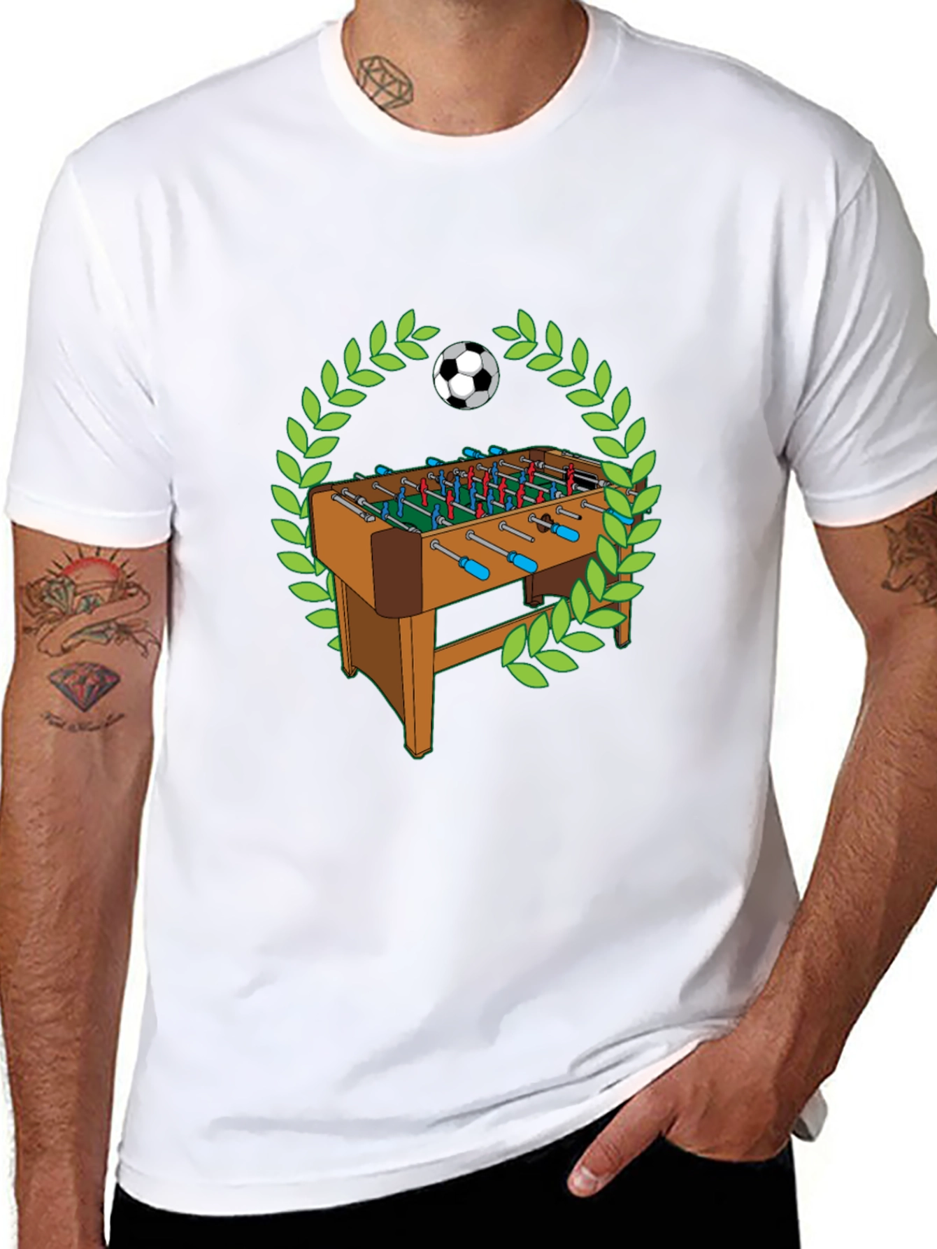 Black Foosball T-Shirt - Table Soccer Graphic Tee view 8