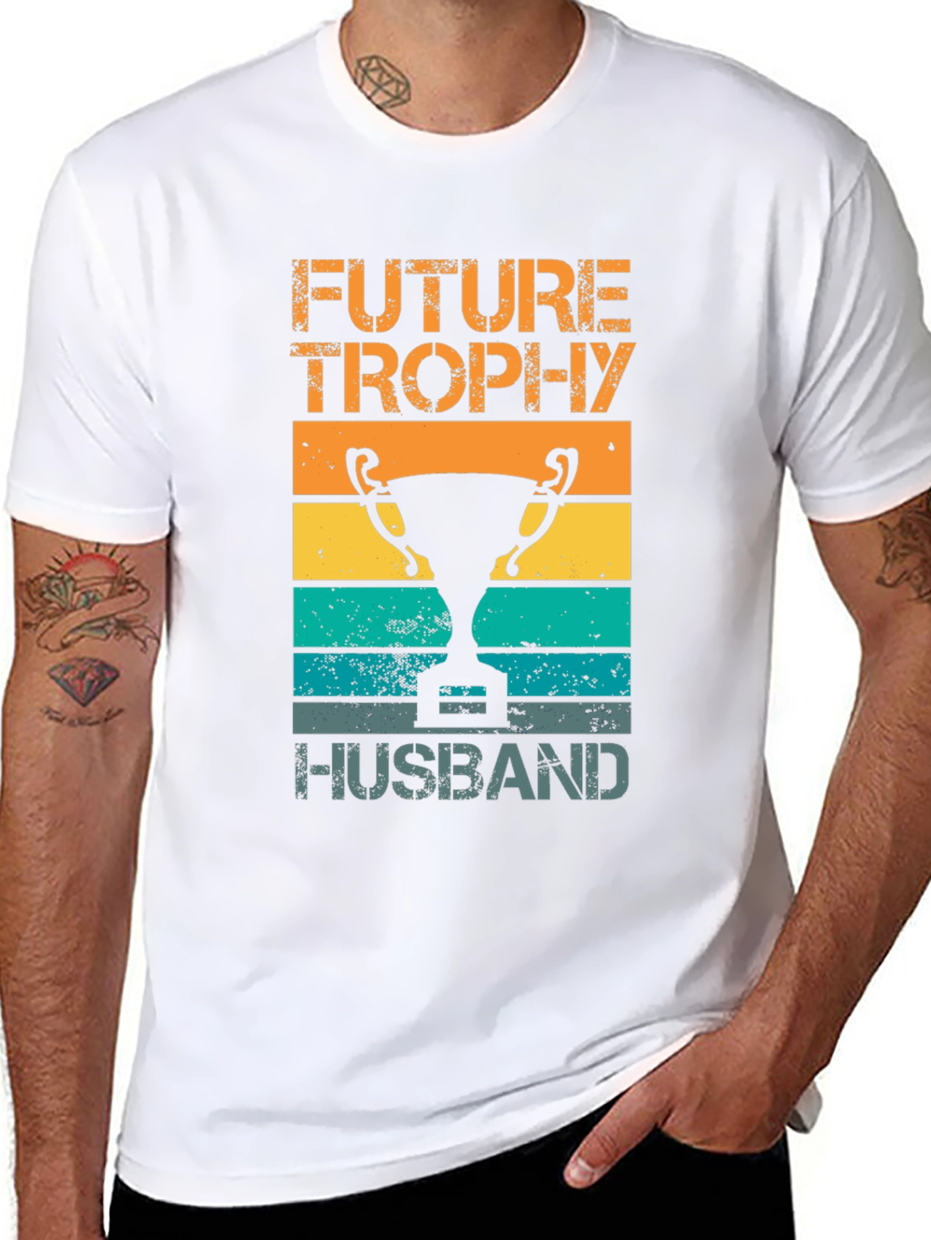 Black Future Trophy Husband Graphic Tee - Stylish and Humorous T-Shirt view 8