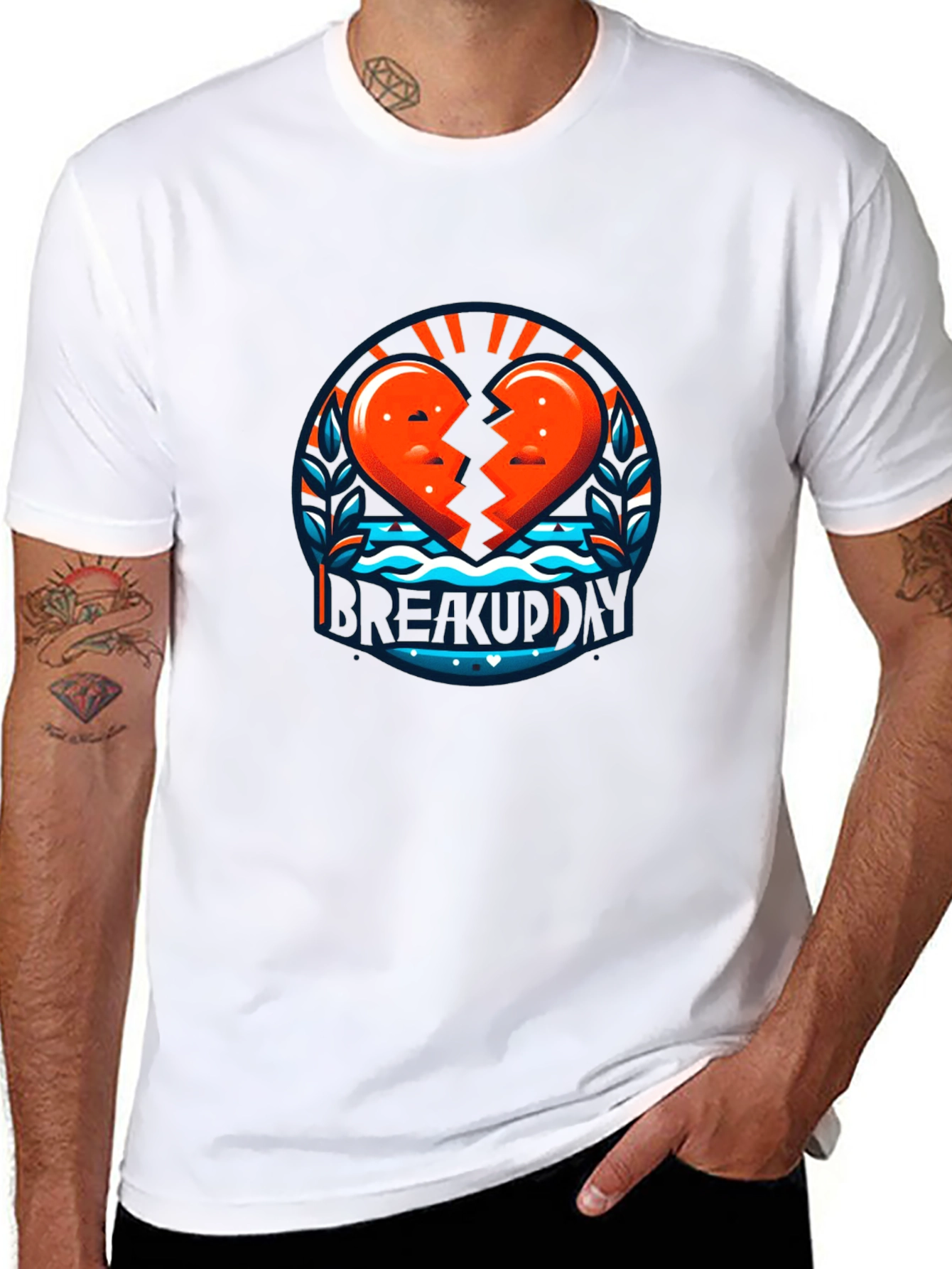 Black Breakup Day Graphic Tee - Stylish Heartbreak T-Shirt view 8