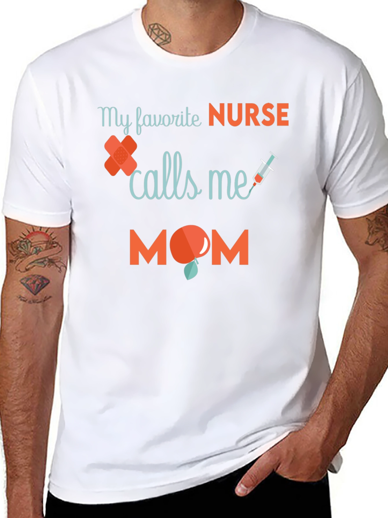 Black My Favorite Nurse Calls Me Mom T-Shirt view 8