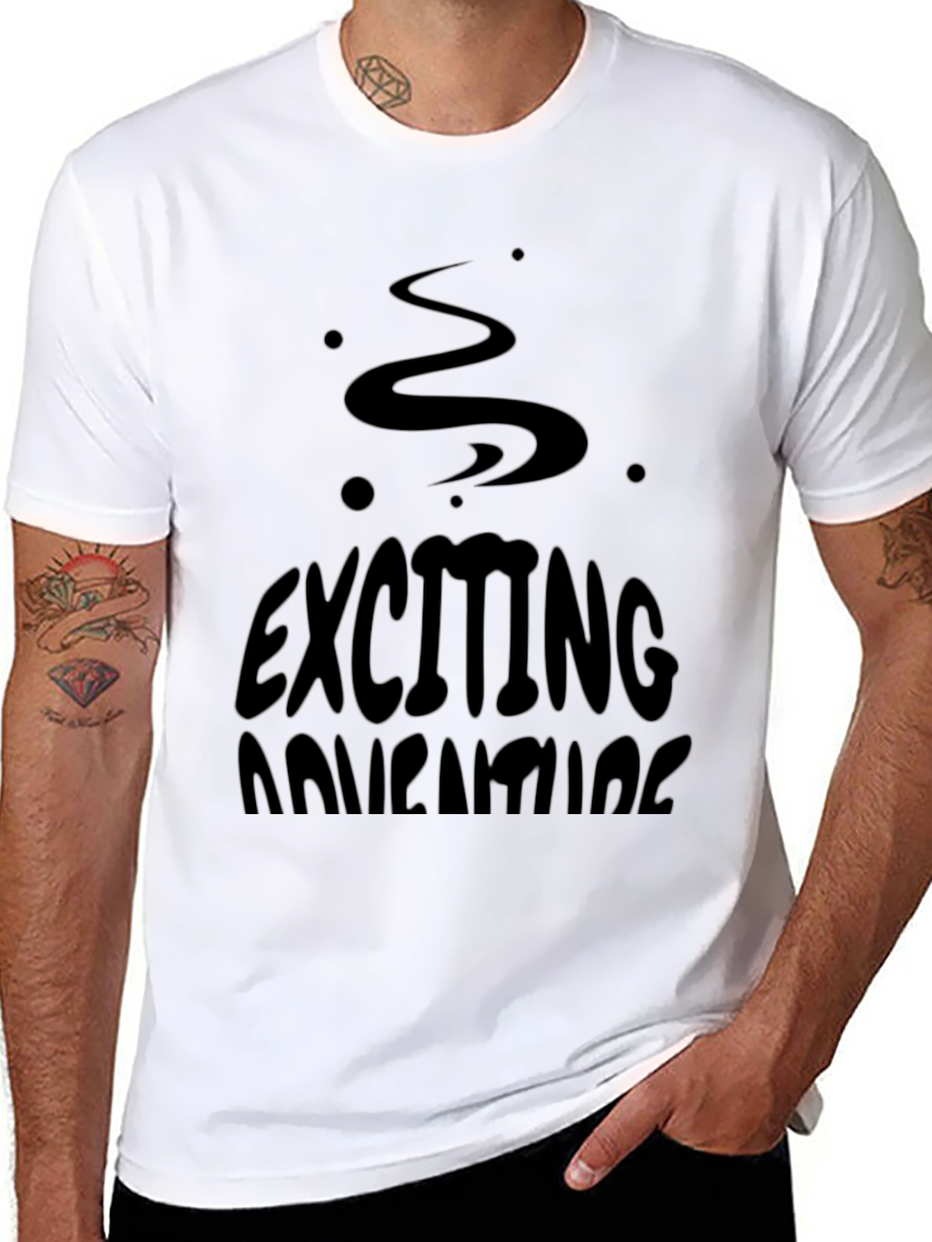 Black Exciting Adventures Black Graphic T-Shirt view 8