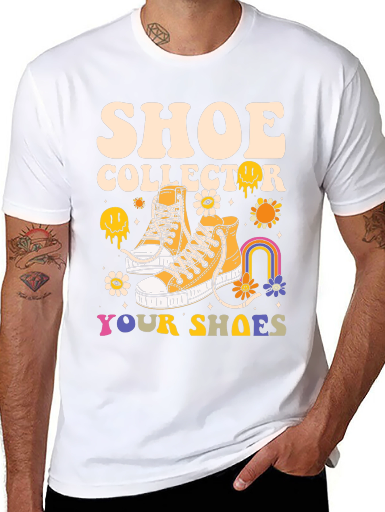 Black Shoe Collector T-Shirt, Funky Shoe Lover Tee view 8
