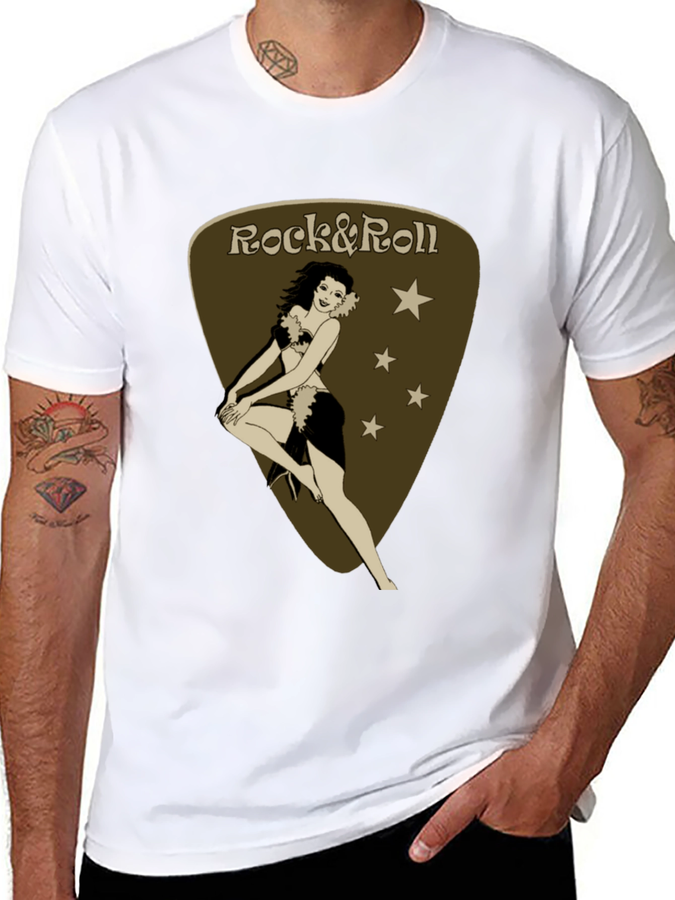 Black Rock & Roll Pin-Up Black T-Shirt view 8