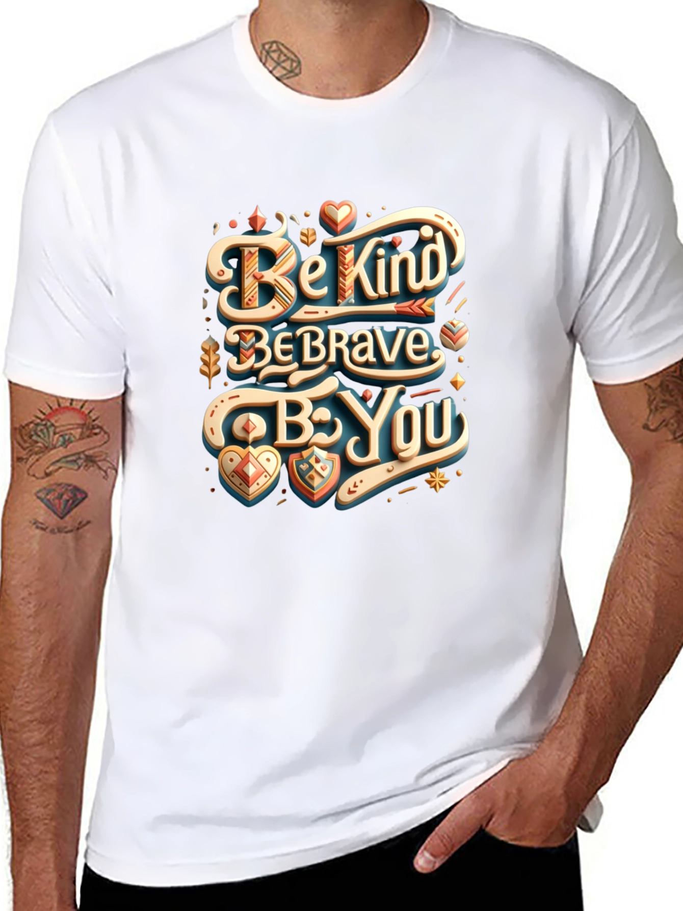 Black Be Kind, Be Brave, Be You Graphic Tee view 8