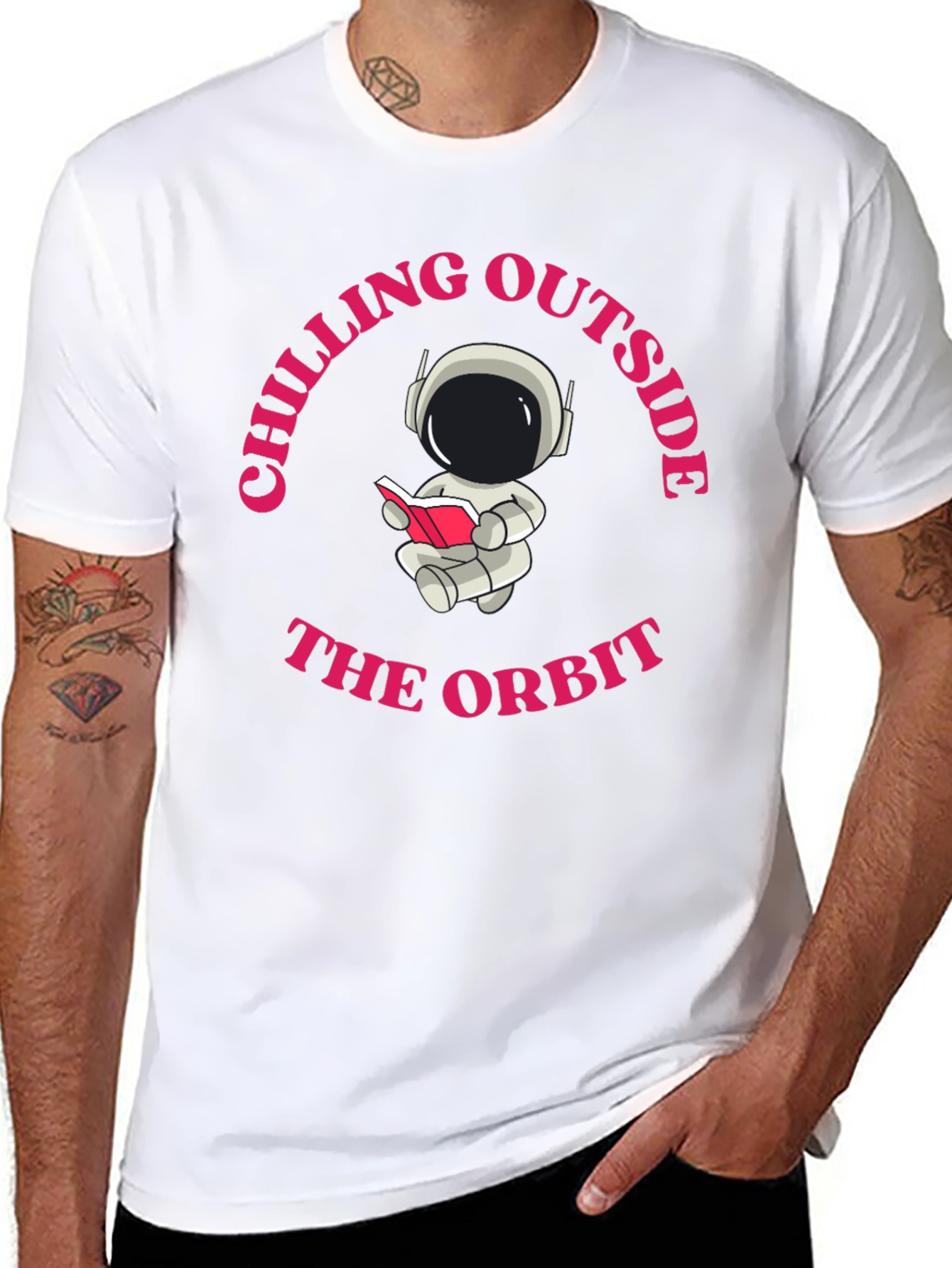 Black Chilling Outside the Orbit Graphic Tee view 8