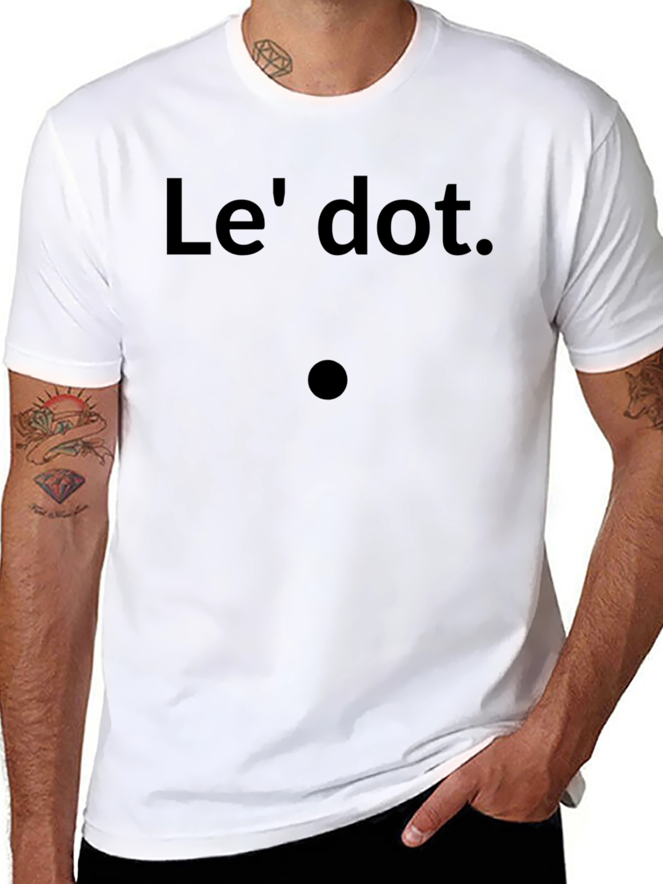 Black Le' Dot. Graphic T-Shirt - Minimalist Humor view 8