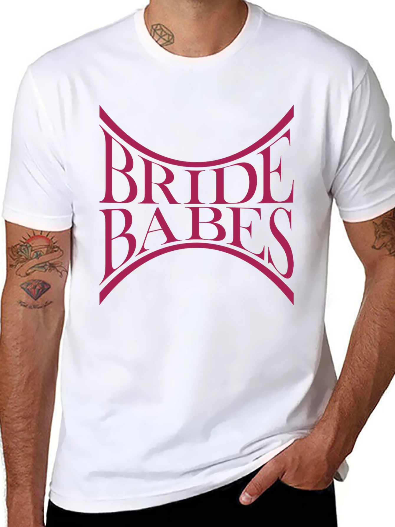 Black Bride Babes Graphic T-Shirt - Wedding Party Tee view 8
