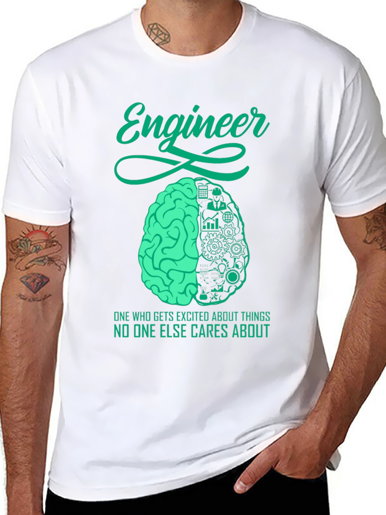 Engineer Brain T-Shirt - Unique Engineering Design - 8