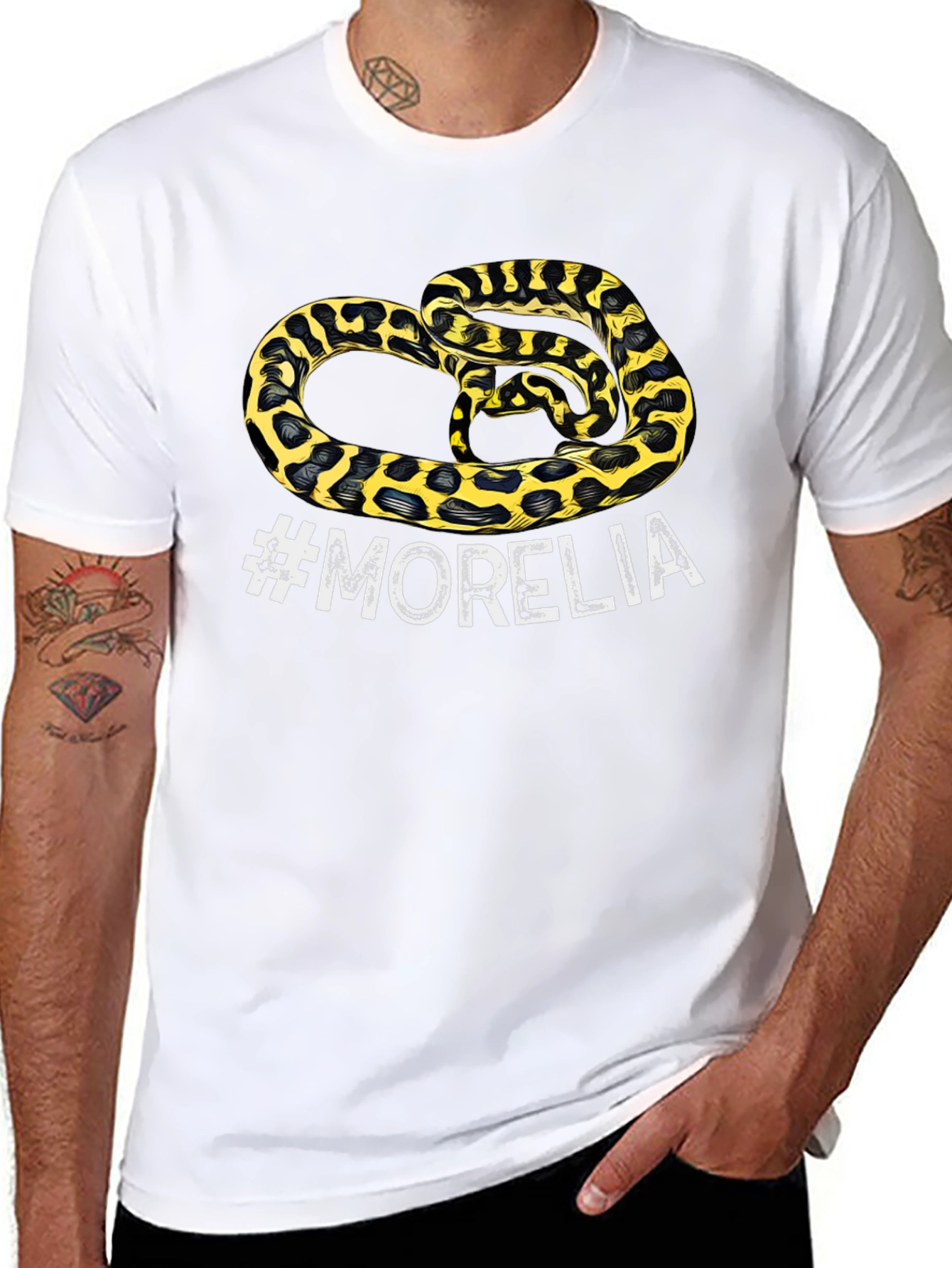 Black Morelia Snake Graphic T-Shirt - Men's Black Tee view 8