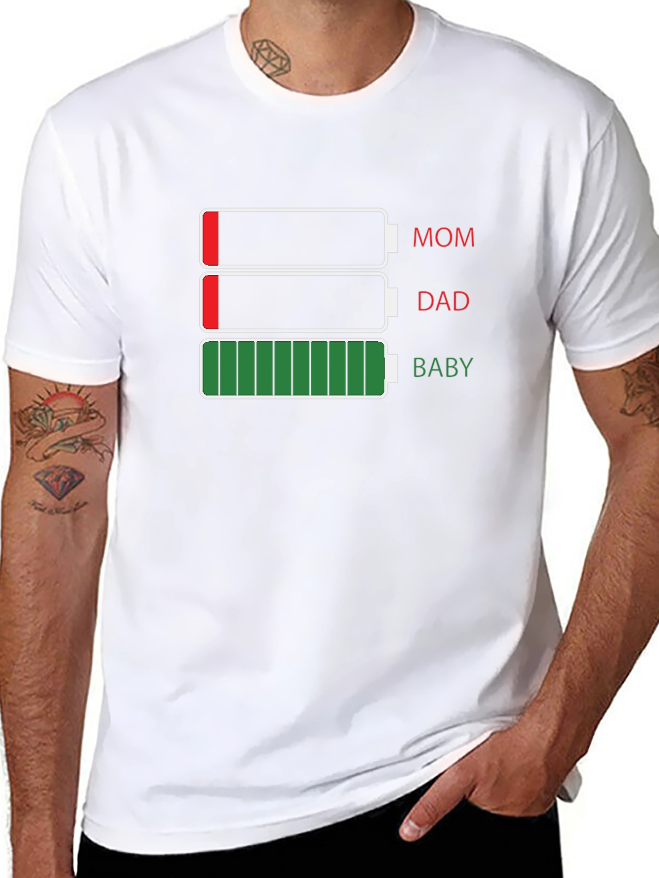 Black Family Battery Level Graphic Tee view 8