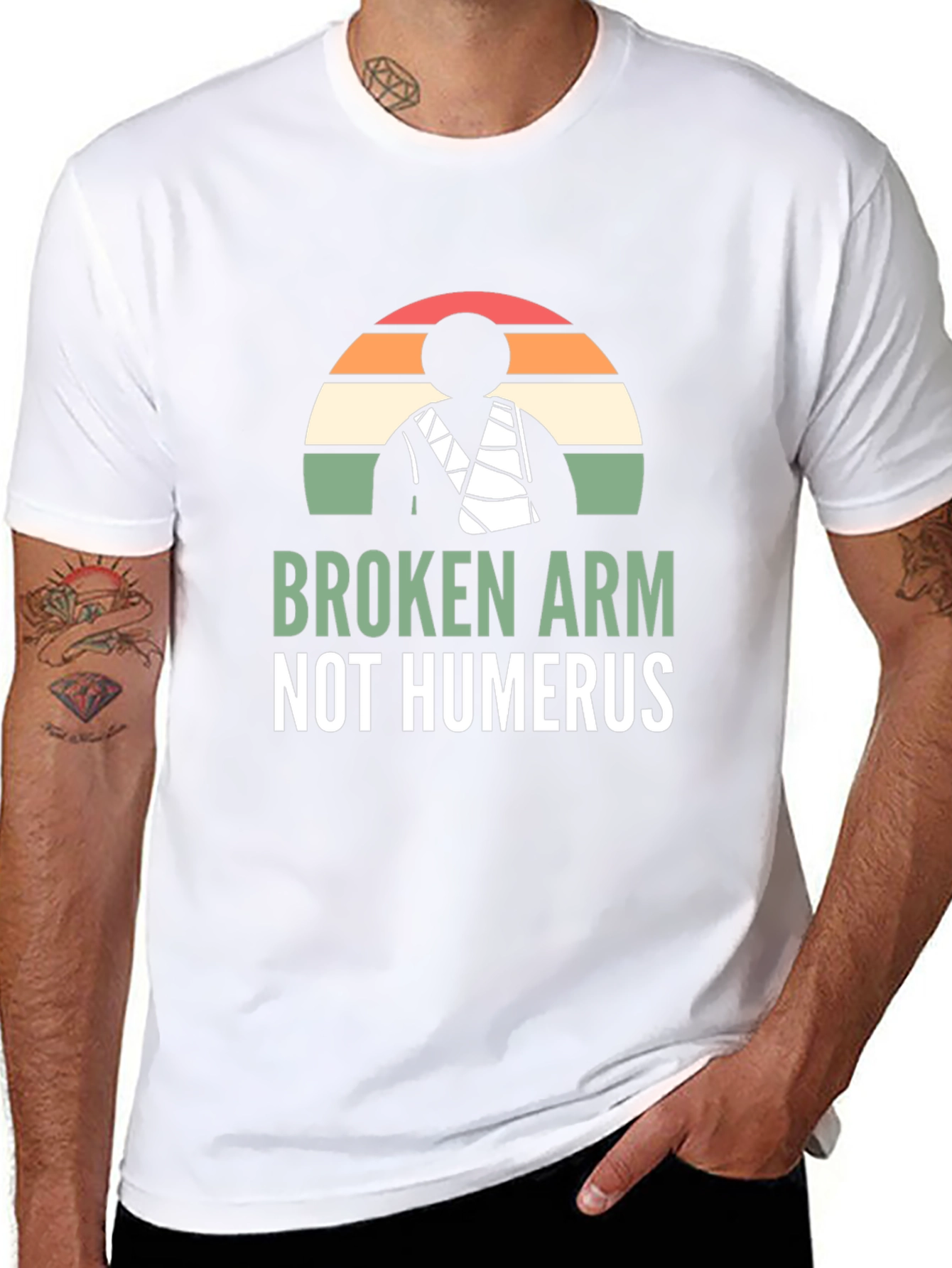 Black Broken Arm Not Humerus Graphic Tee view 8