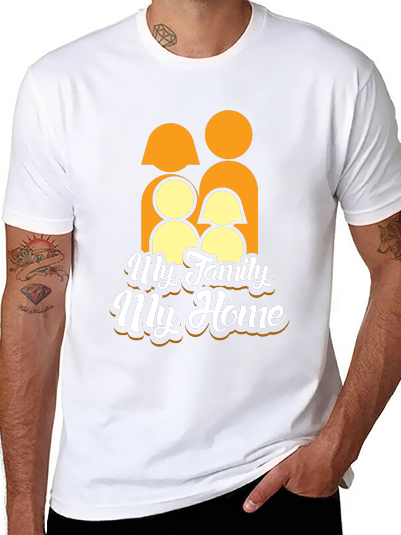 Black Family Home Graphic Tee - Black Unisex T-Shirt view 8