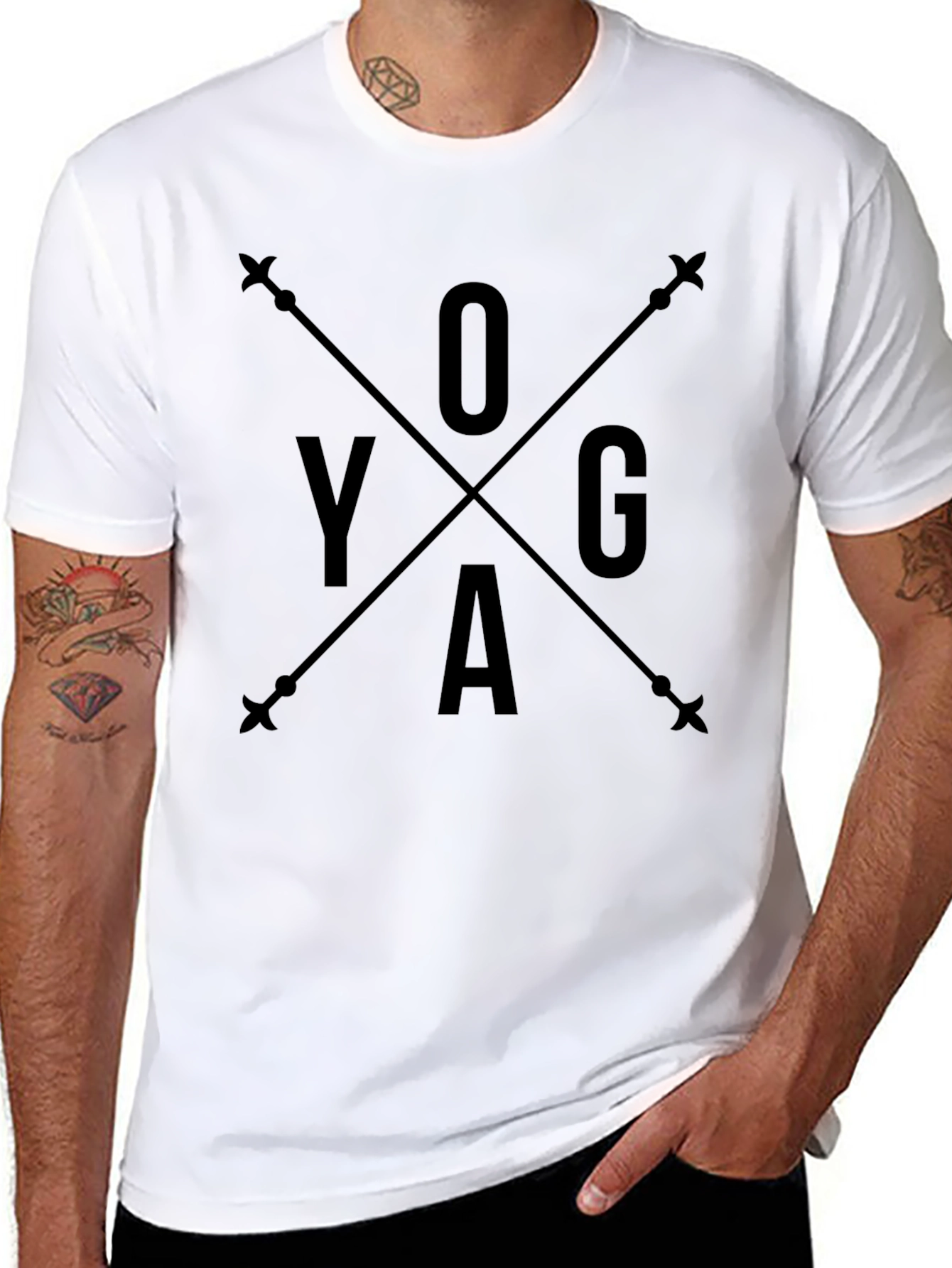 Black Yoga Arrow Black Graphic Tee view 8
