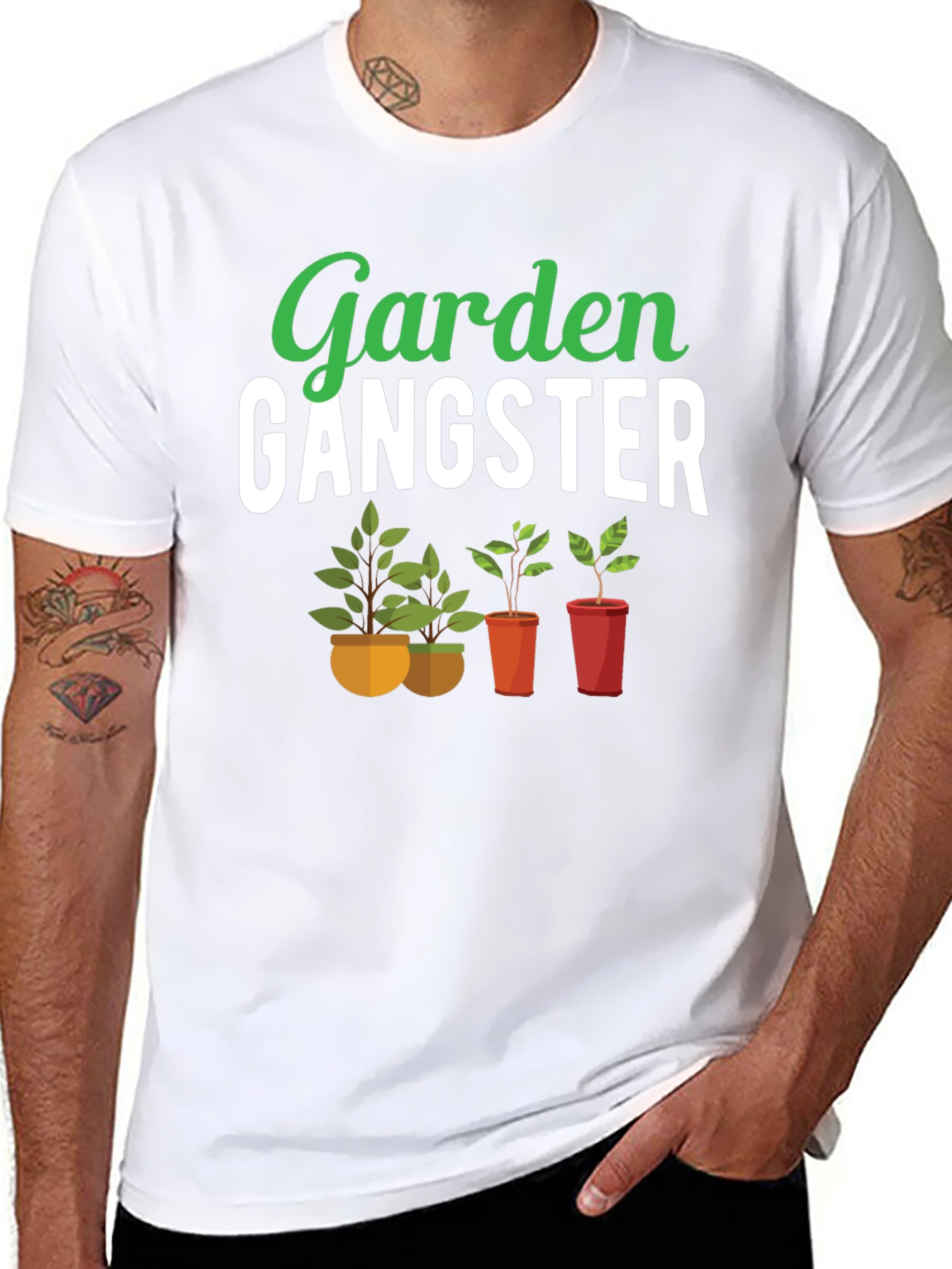 Black Garden Gangster T-Shirt - Gardening Humor Tee view 8