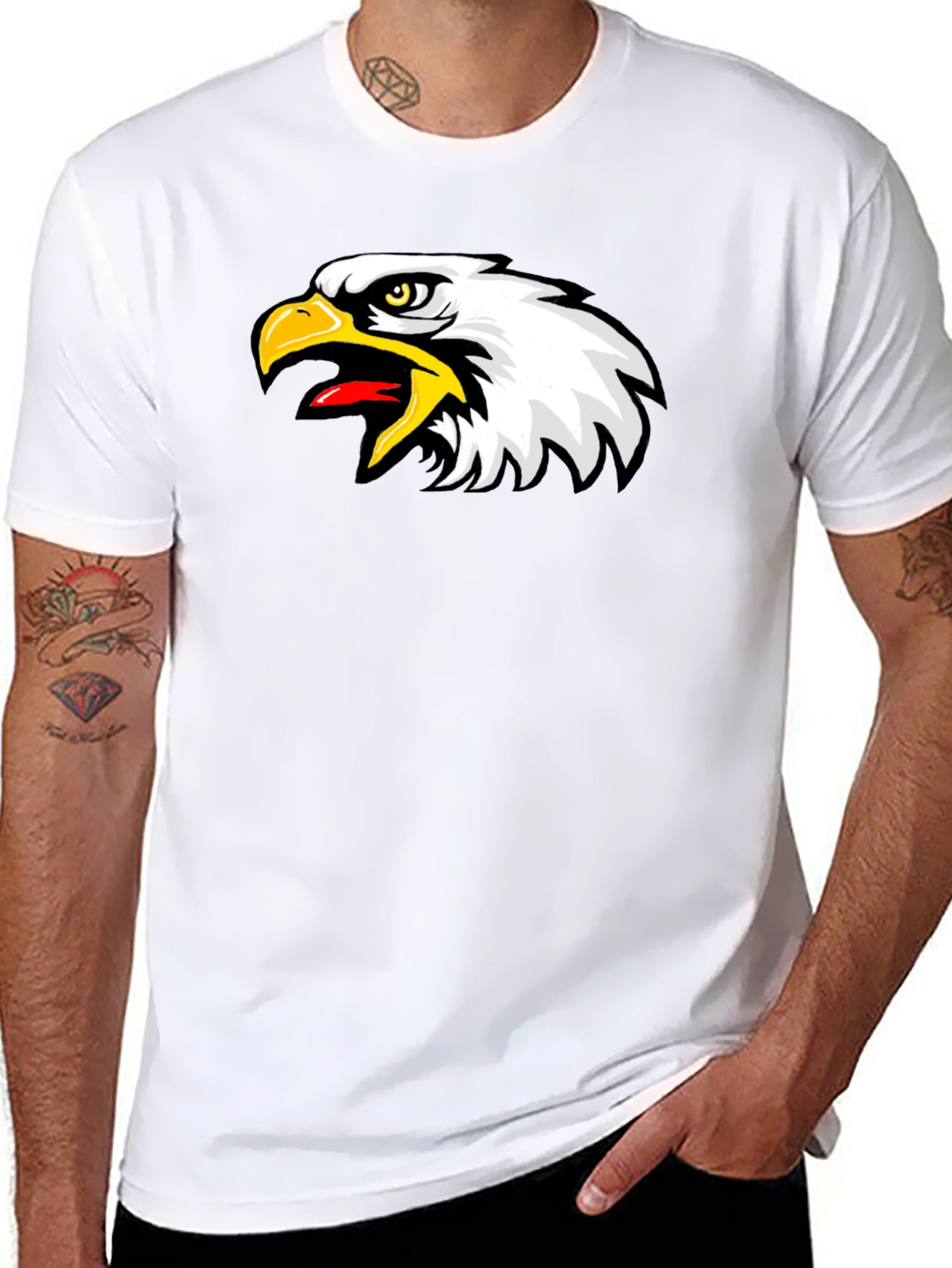 Black Eagle Graphic Black T-Shirt - Bold Bird Design view 8