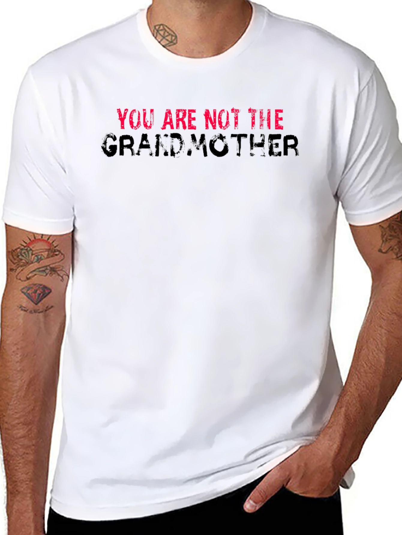 Black You Are Not The Grandmother T-Shirt Black Cotton view 8