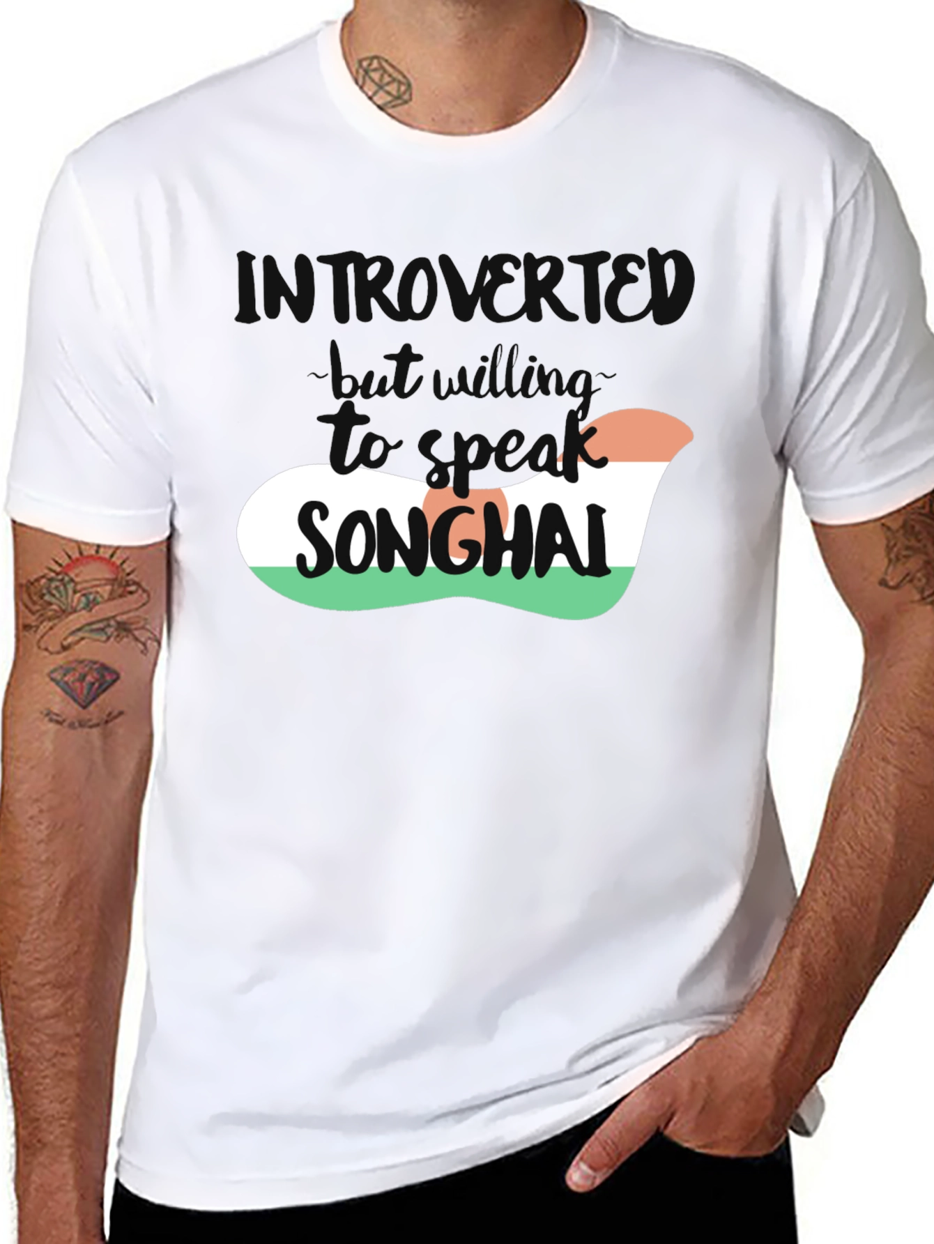 Introvert Songhai T-Shirt - Soft Black Tee - 8