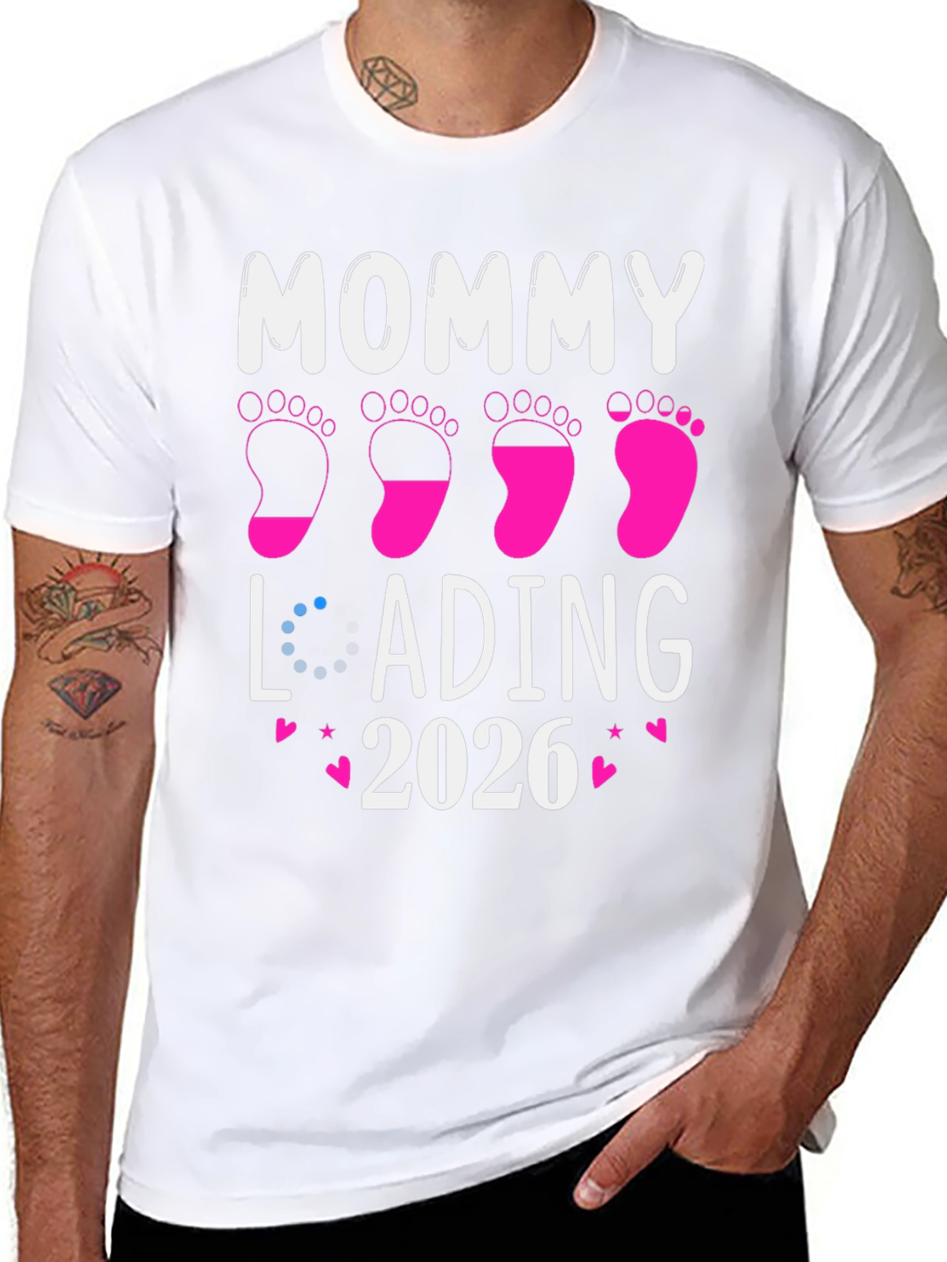 Mommy Loading 2026 Pregnancy Announcement T-Shirt - 8