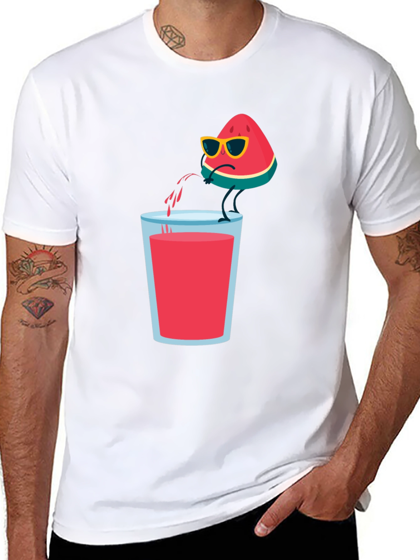 Black Cool Watermelon T-Shirt view 8