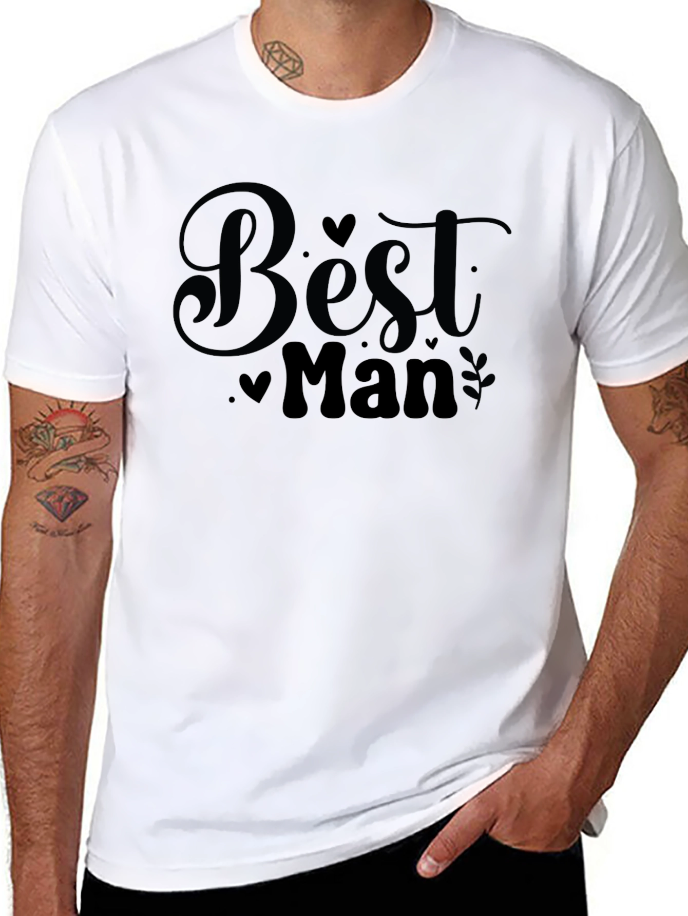 Black Best Man Graphic T-Shirt - Black view 8