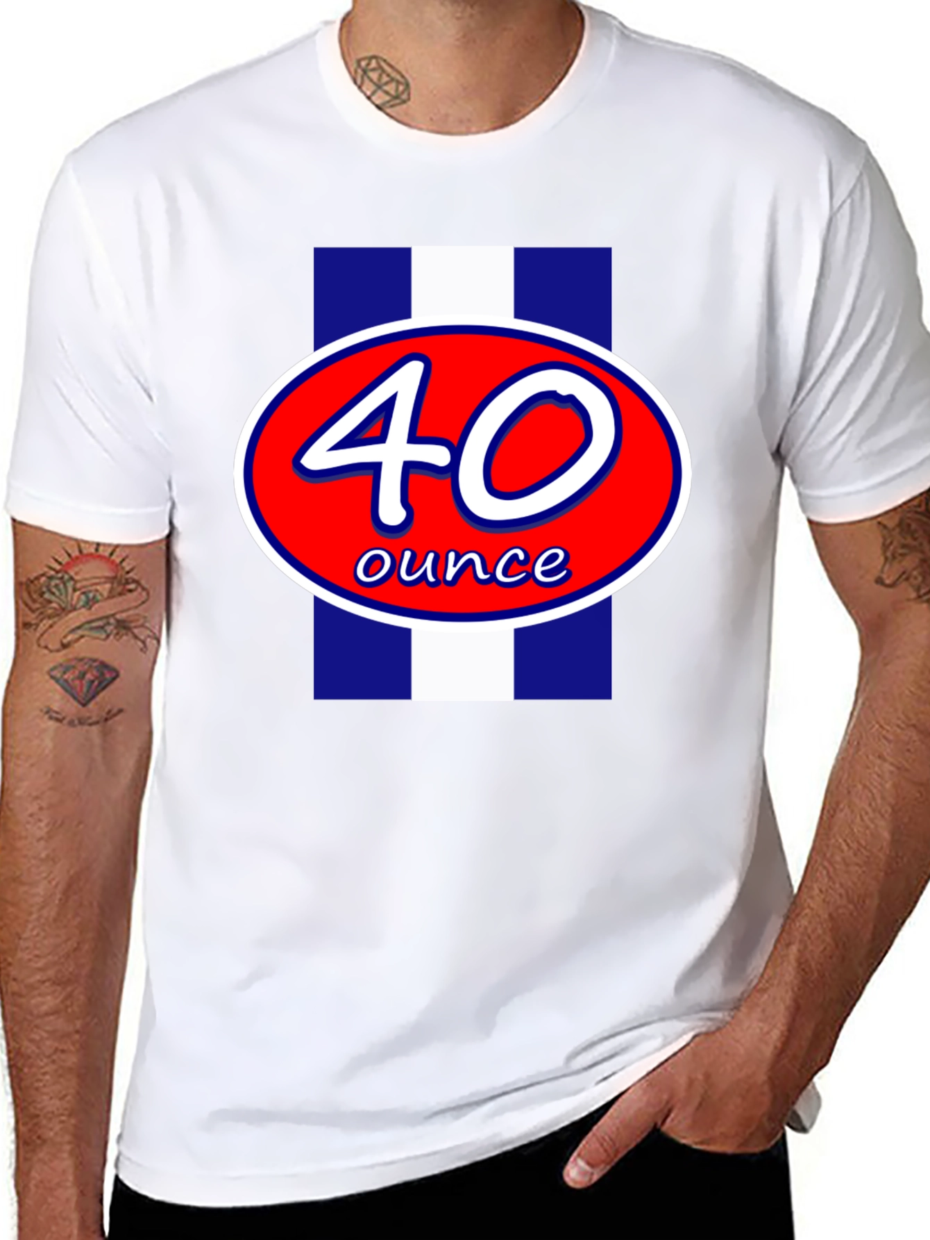 Black 40 Ounce Black T-Shirt - Bold Graphic Tee view 8